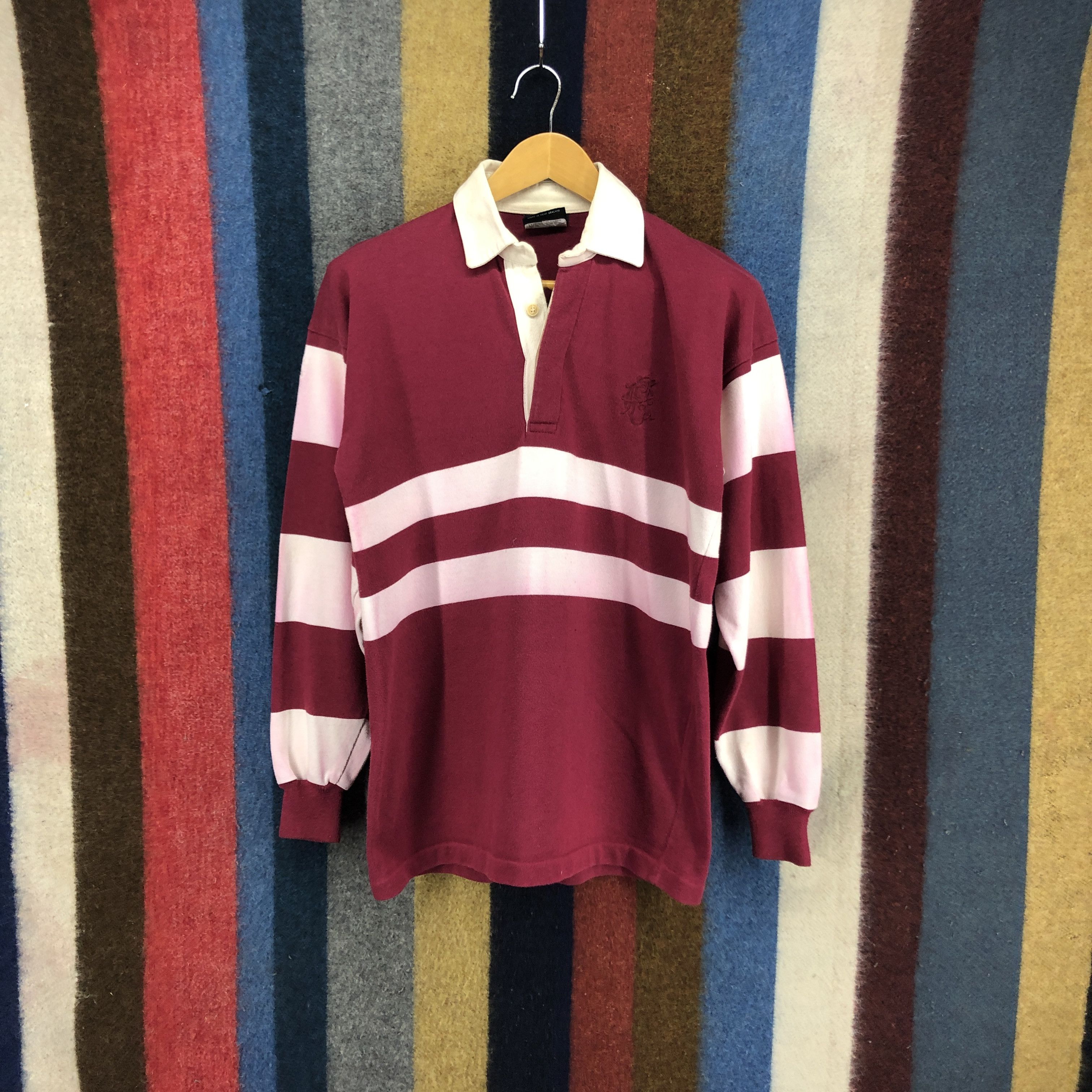 image of Canterbury Of New Zealand x Vintage 90's Vintage Canterbury Stripe Polo Rugby 0264/l in Red Striped