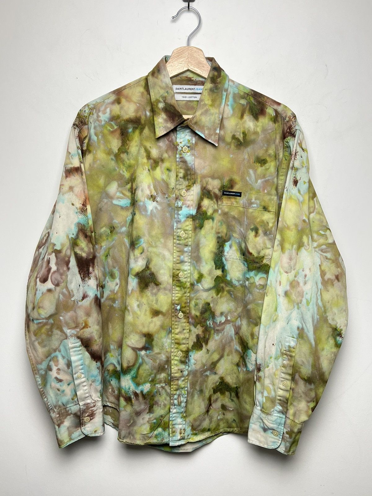 Yves Saint Laurent Yves Saint Laurent tie dye camo mold solid shirt Size US L / EU 52-54 / 3 - 1 Thumbnail