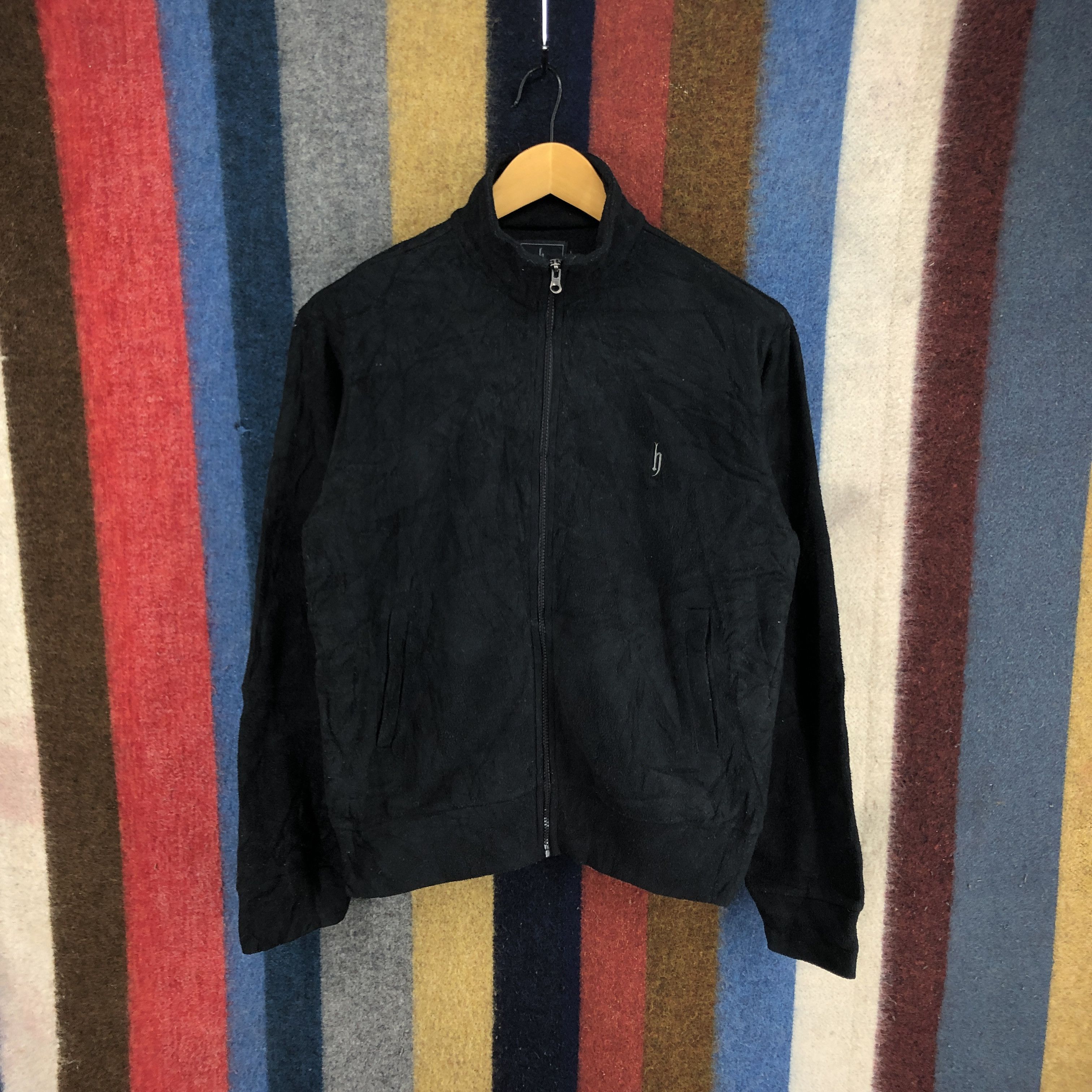 image of Dj Honda Turtle Neck Zipper Fleece 2791-101 in Black, Men's (Size Medium)