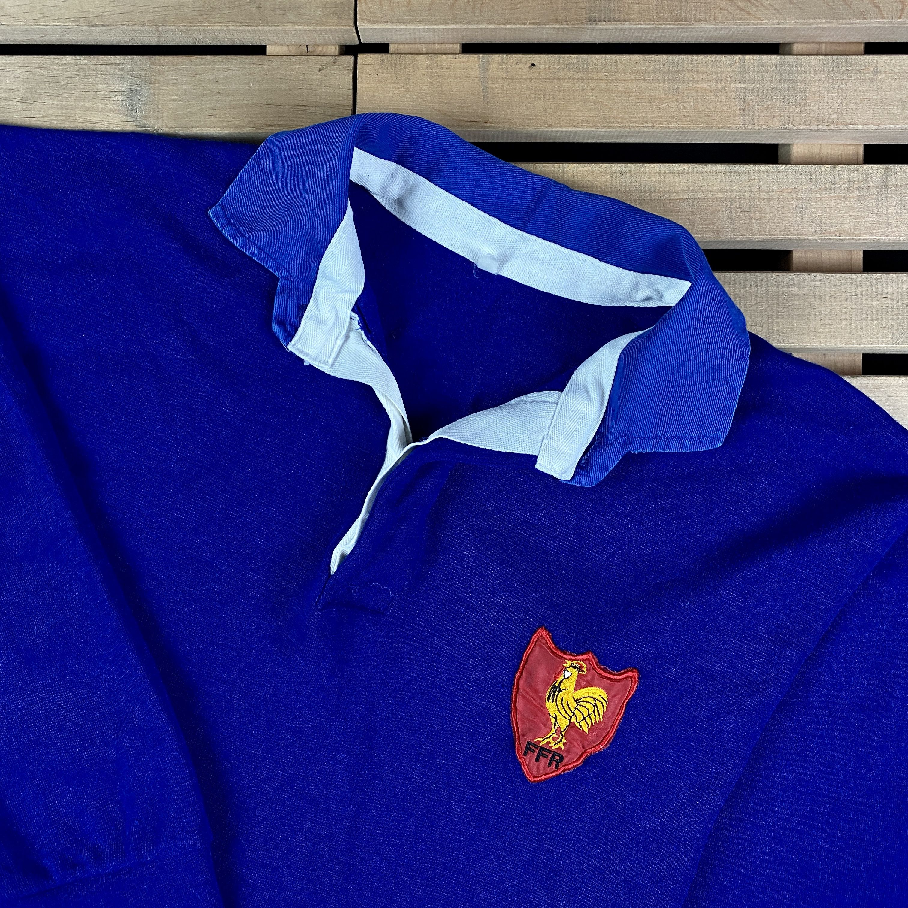 Vintage Men’s Rugby Long Sleeve FFR France Vintage 80’s Size S-M Size US M / EU 48-50 / 2 - 2 Thumbnail