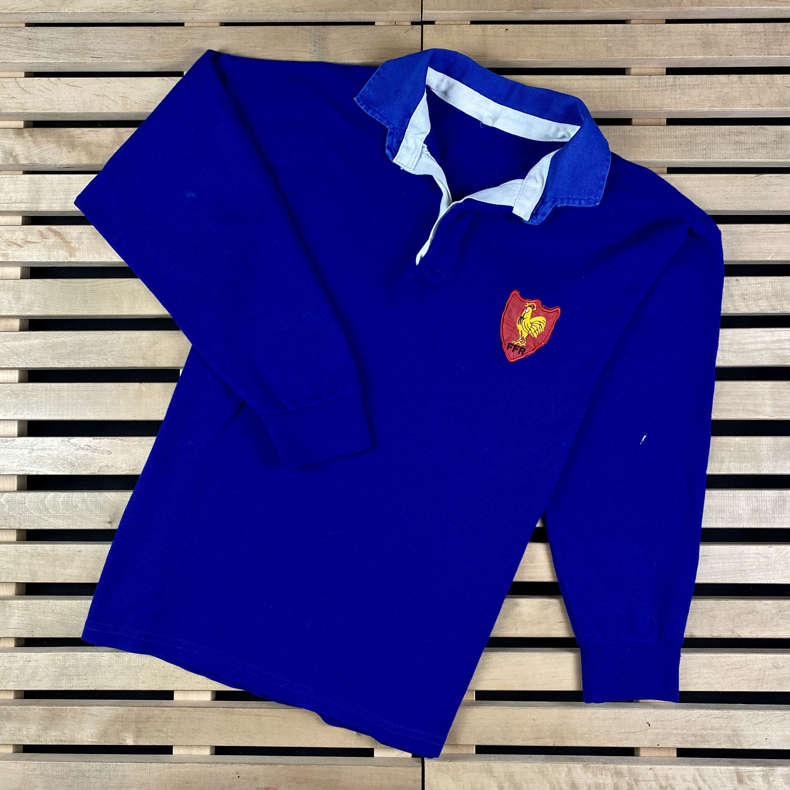 Vintage Men’s Rugby Long Sleeve FFR France Vintage 80’s Size S-M Size US M / EU 48-50 / 2 - 1 Thumbnail