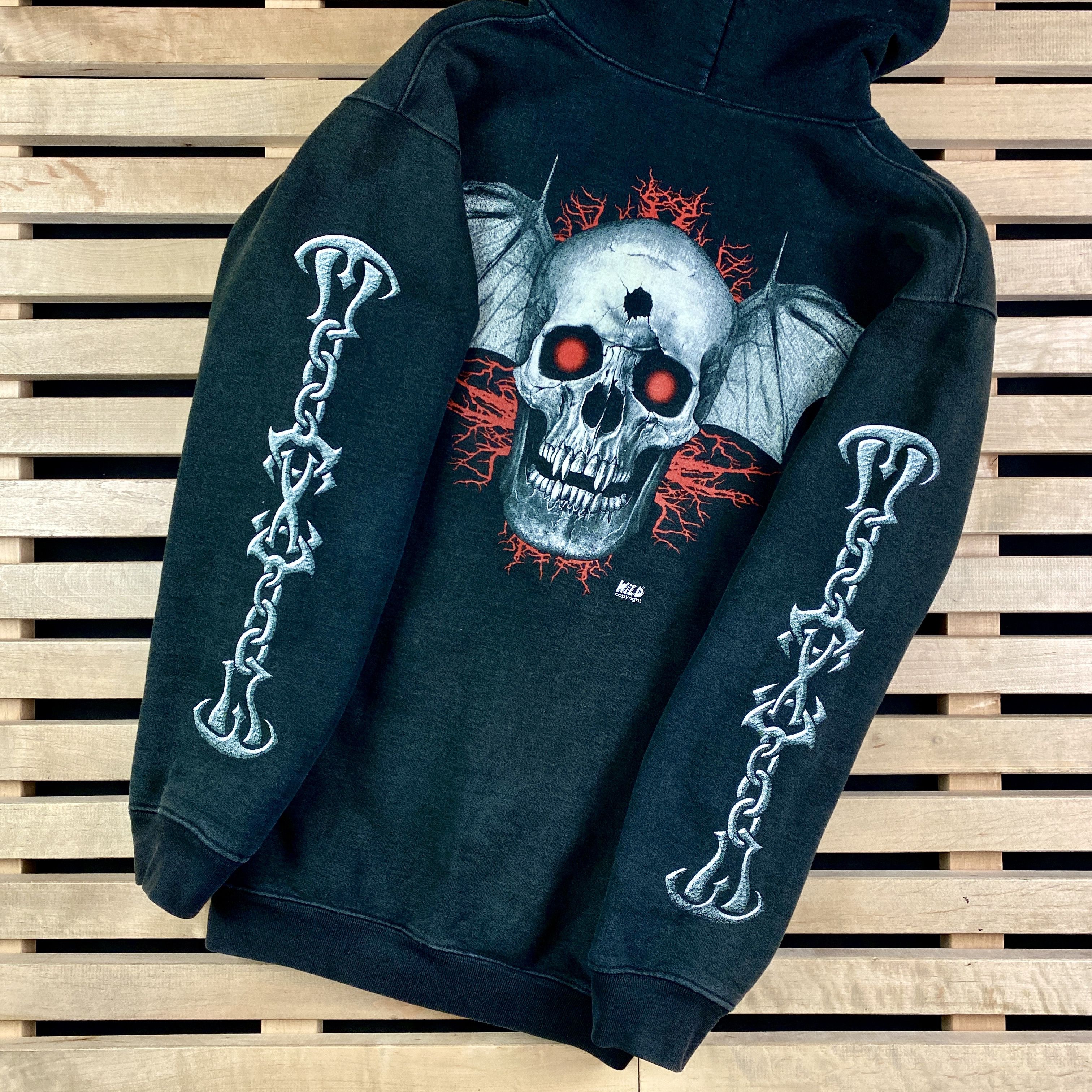 Band Tees × Vintage Mens Hoodies Skulls Rock Band Full Zip Vintage Size M Size US M / EU 48-50 / 2 - 6 Thumbnail