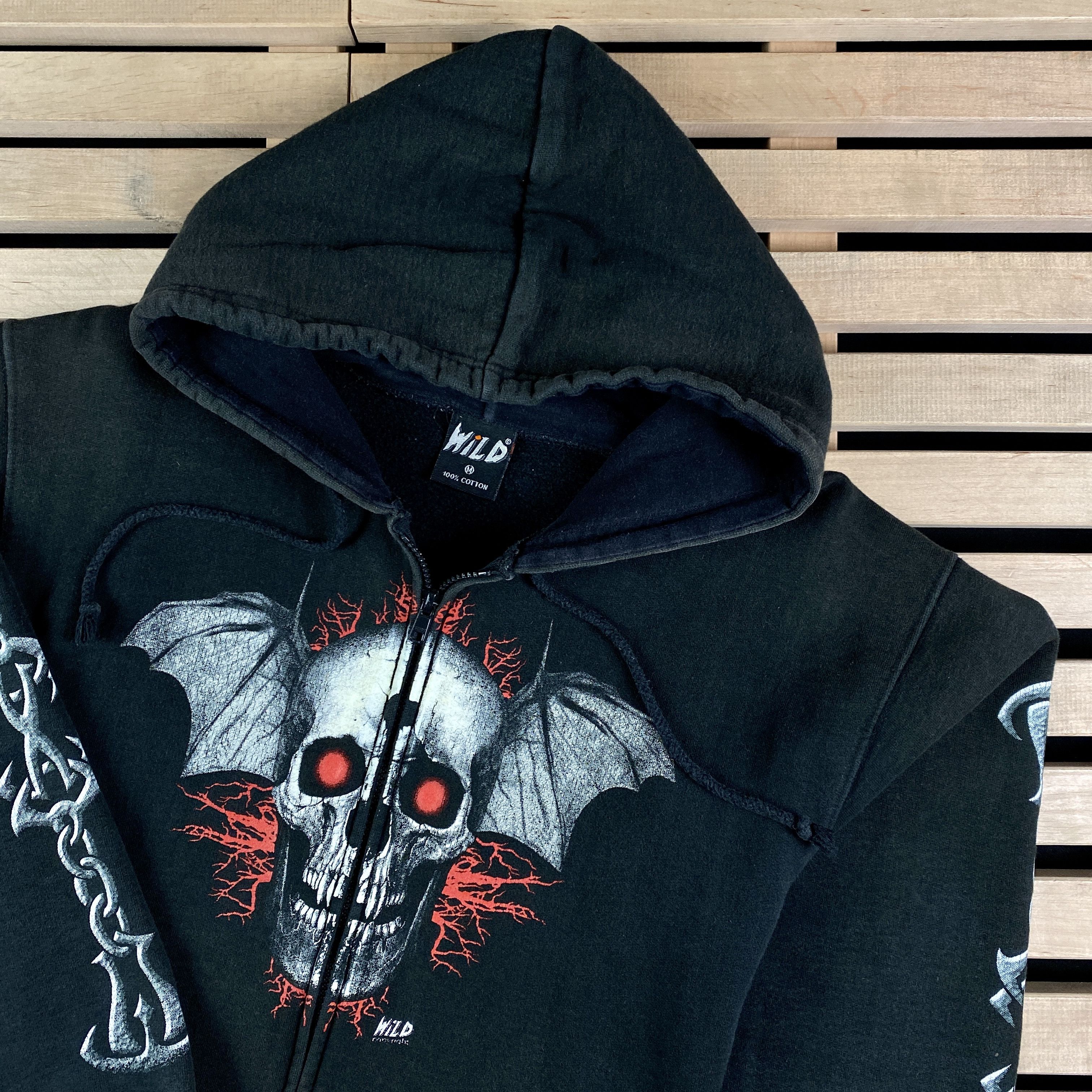 Band Tees × Vintage Mens Hoodies Skulls Rock Band Full Zip Vintage Size M Size US M / EU 48-50 / 2 - 2 Thumbnail