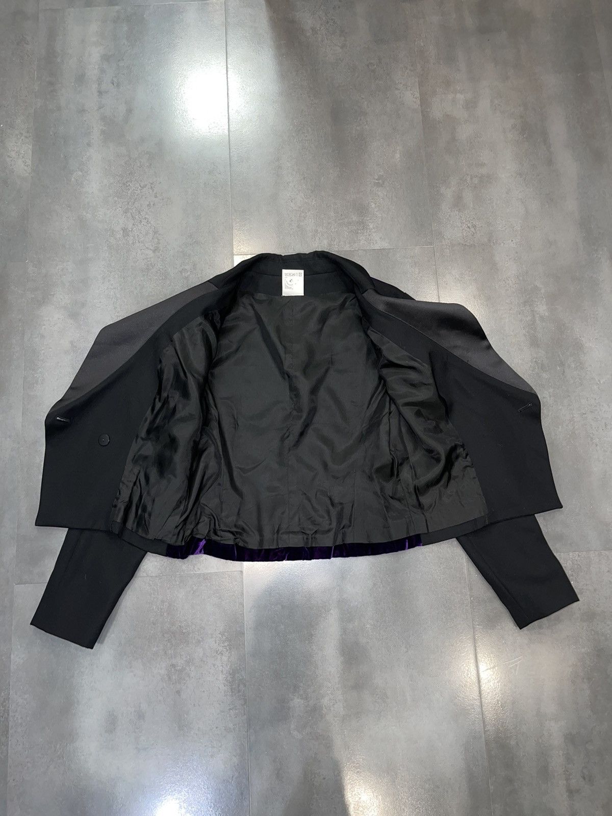 Claude Montana Archive Claude Montana Violet Velour Black Blazer Size XL / US 12-14 / IT 48-50 - 11 Thumbnail