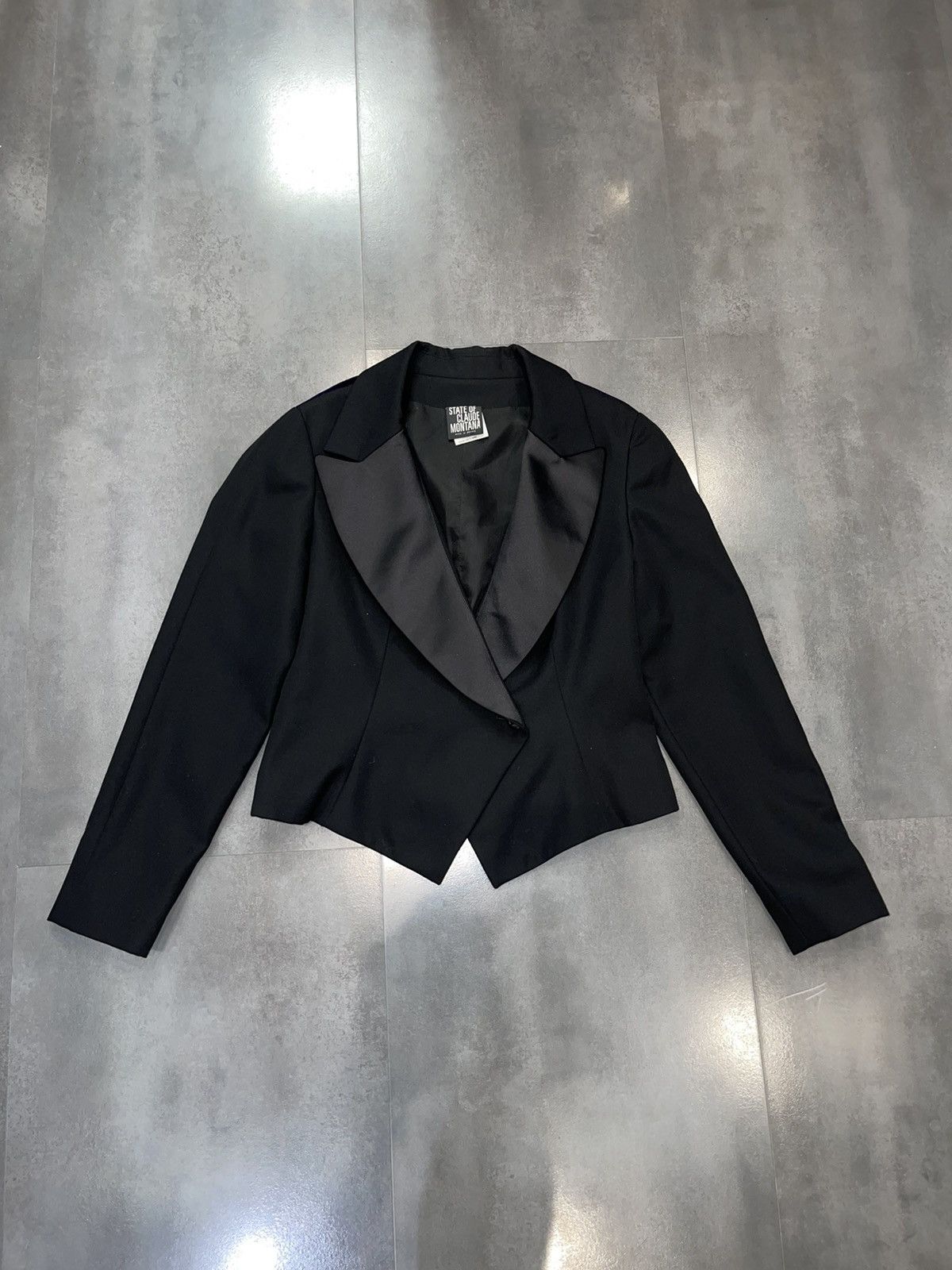 Claude Montana Archive Claude Montana Violet Velour Black Blazer Size XL / US 12-14 / IT 48-50 - 2 Thumbnail