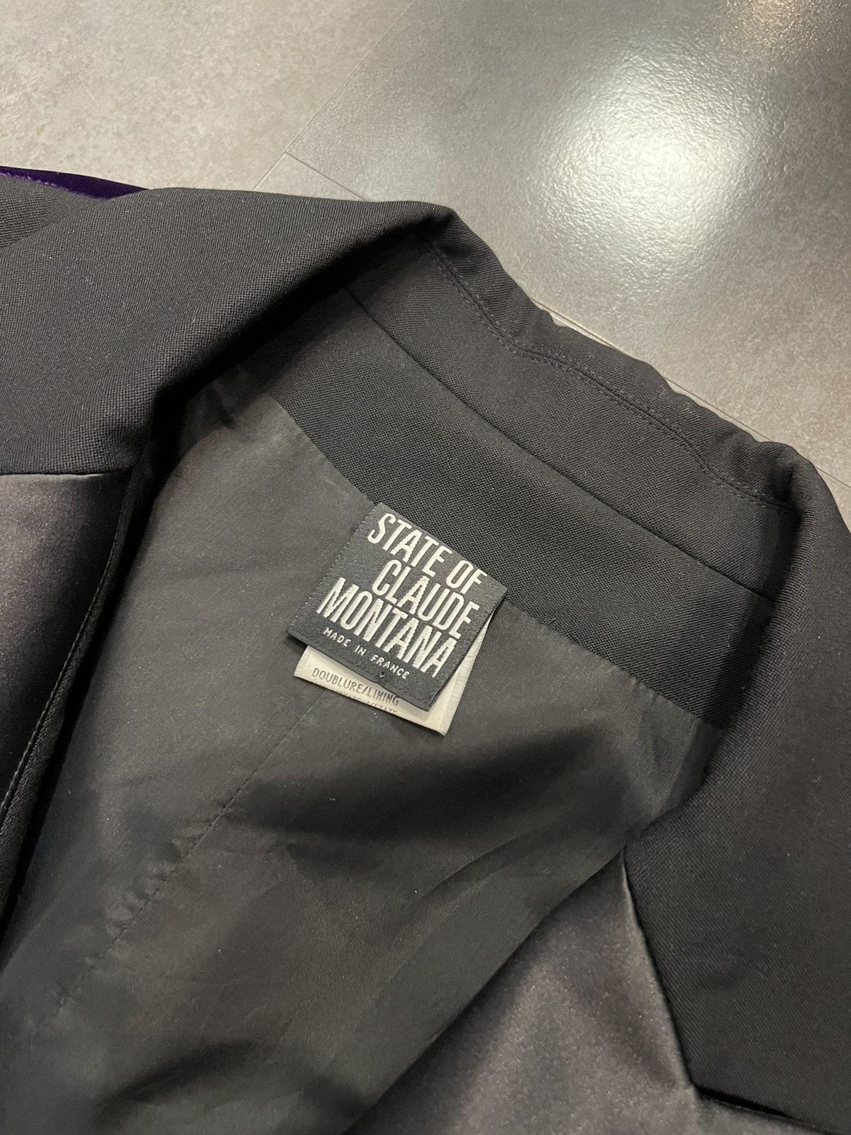 Claude Montana Archive Claude Montana Violet Velour Black Blazer Size XL / US 12-14 / IT 48-50 - 14 Thumbnail