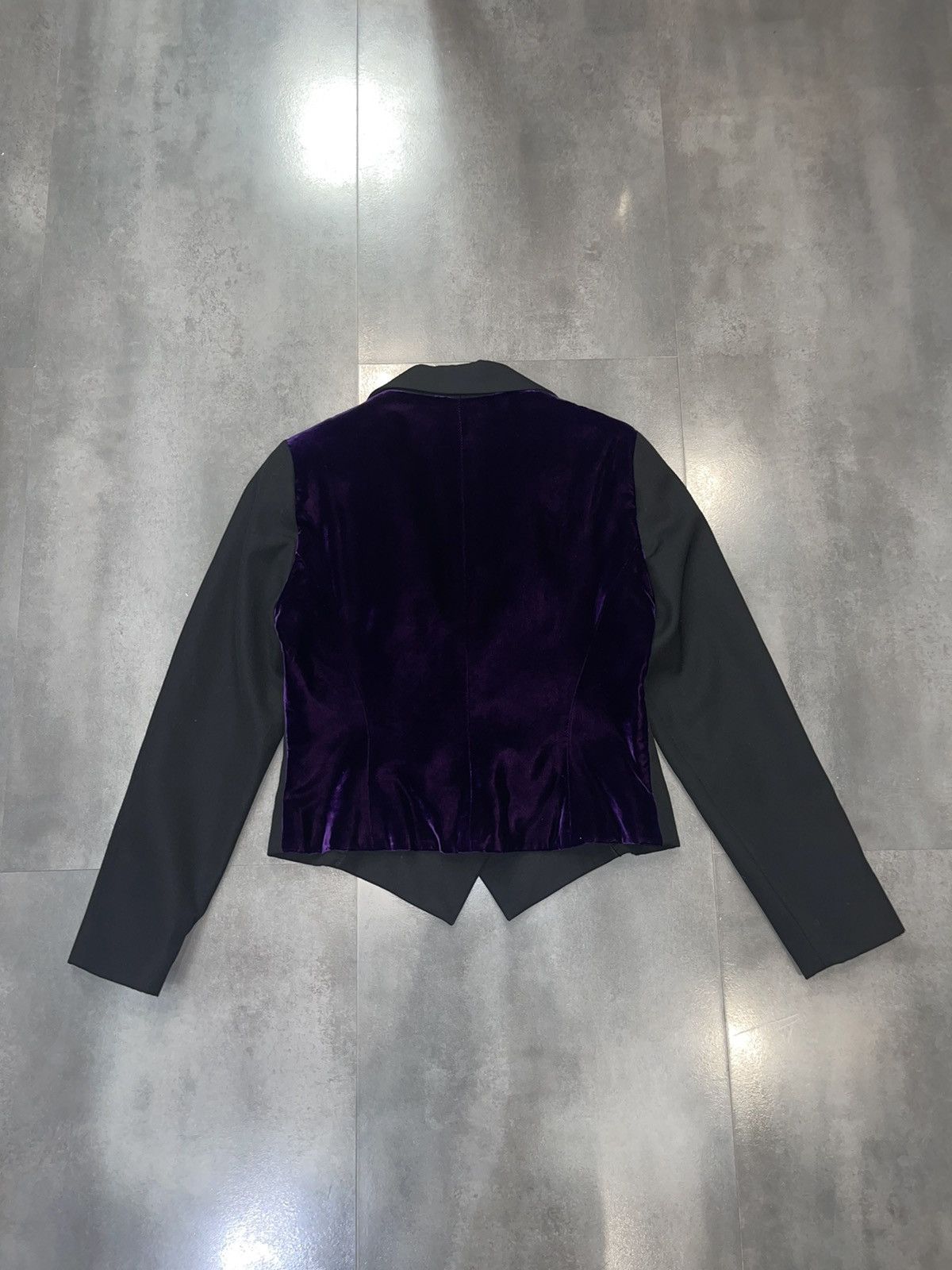 Claude Montana Archive Claude Montana Violet Velour Black Blazer Size XL / US 12-14 / IT 48-50 - 7 Thumbnail