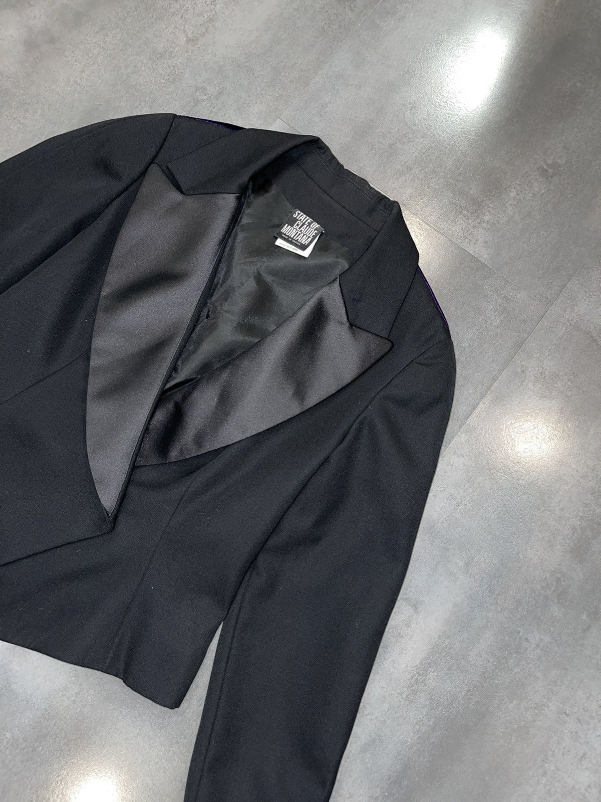 Claude Montana Archive Claude Montana Violet Velour Black Blazer Size XL / US 12-14 / IT 48-50 - 5 Thumbnail