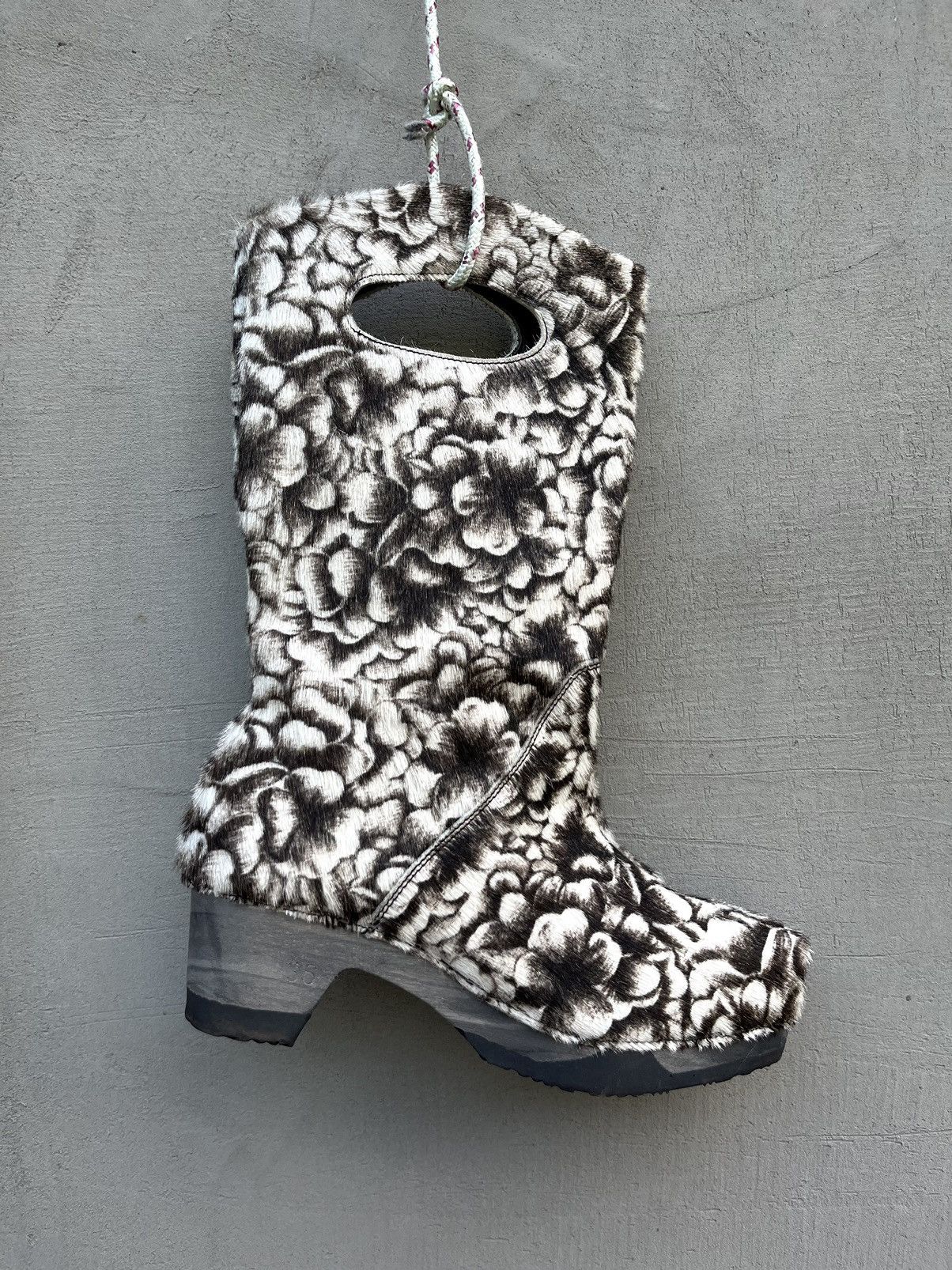 Vintage Amazing Avant Garde Fur Leather Boots Floral y2k Size US 6 / IT 36 - 1 Thumbnail