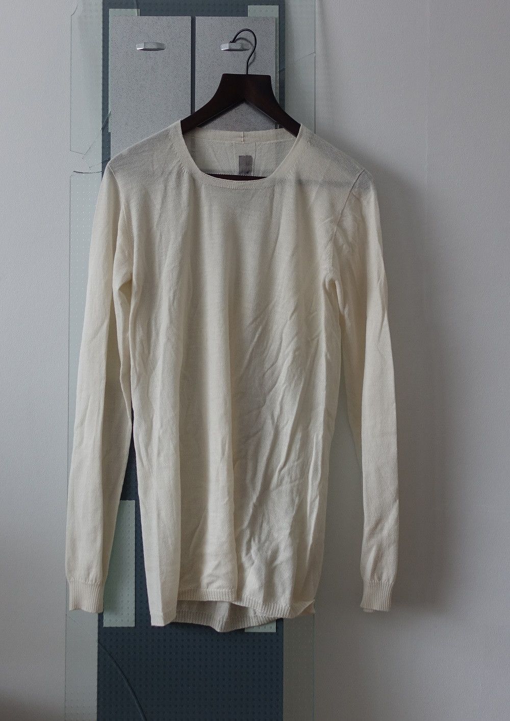 image of Rick Owens x Rick Owens Drkshdw Biker Lupetto Knit in Milk, Men's (Size Medium)