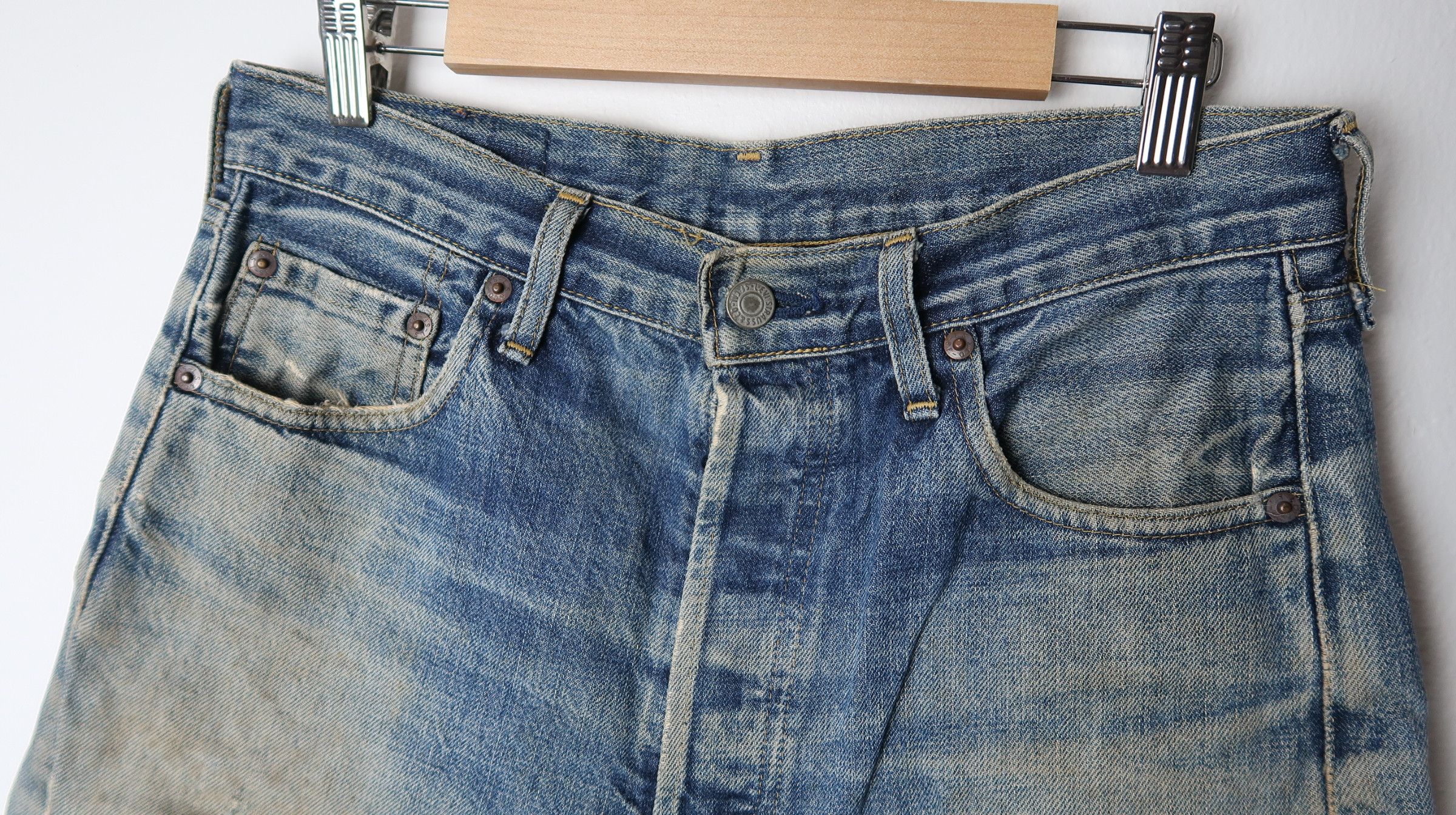 Levi's Vintage Clothing Vintage 90s Levi's 503B Big E Selvage Shorts Jeans Size US 30 / EU 46 - 4 Thumbnail