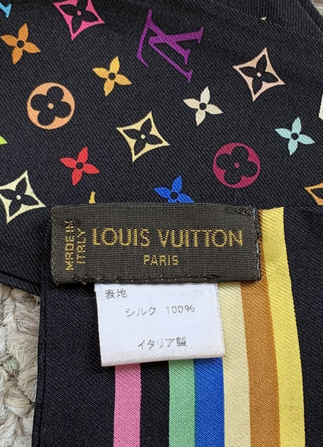 Louis Vuitton × Takashi Murakami S/S 2003 Louis Vuitton Murakami Monogram Silk Scarf Size ONE SIZE - 7 Thumbnail