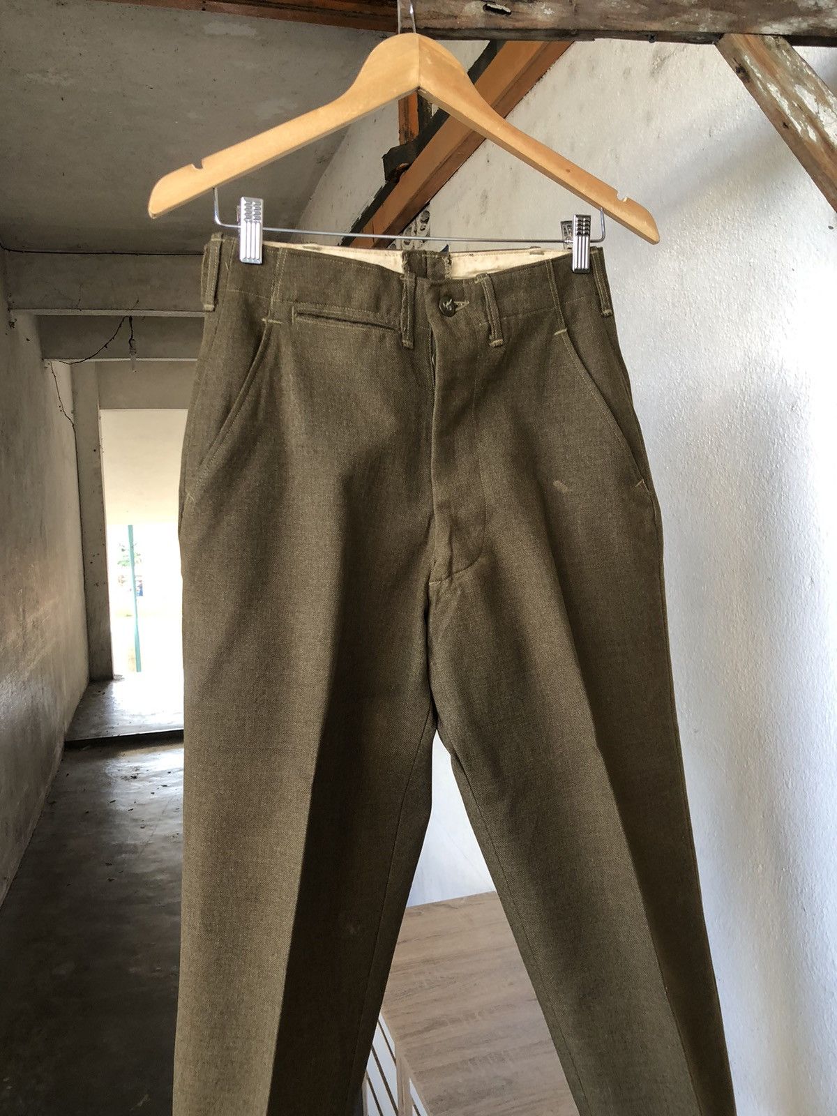 Vintage Rare❗️Vintage 40s Us Army 18oz Trousers Wool Pants Size US 26 / EU 42 - 3 Thumbnail