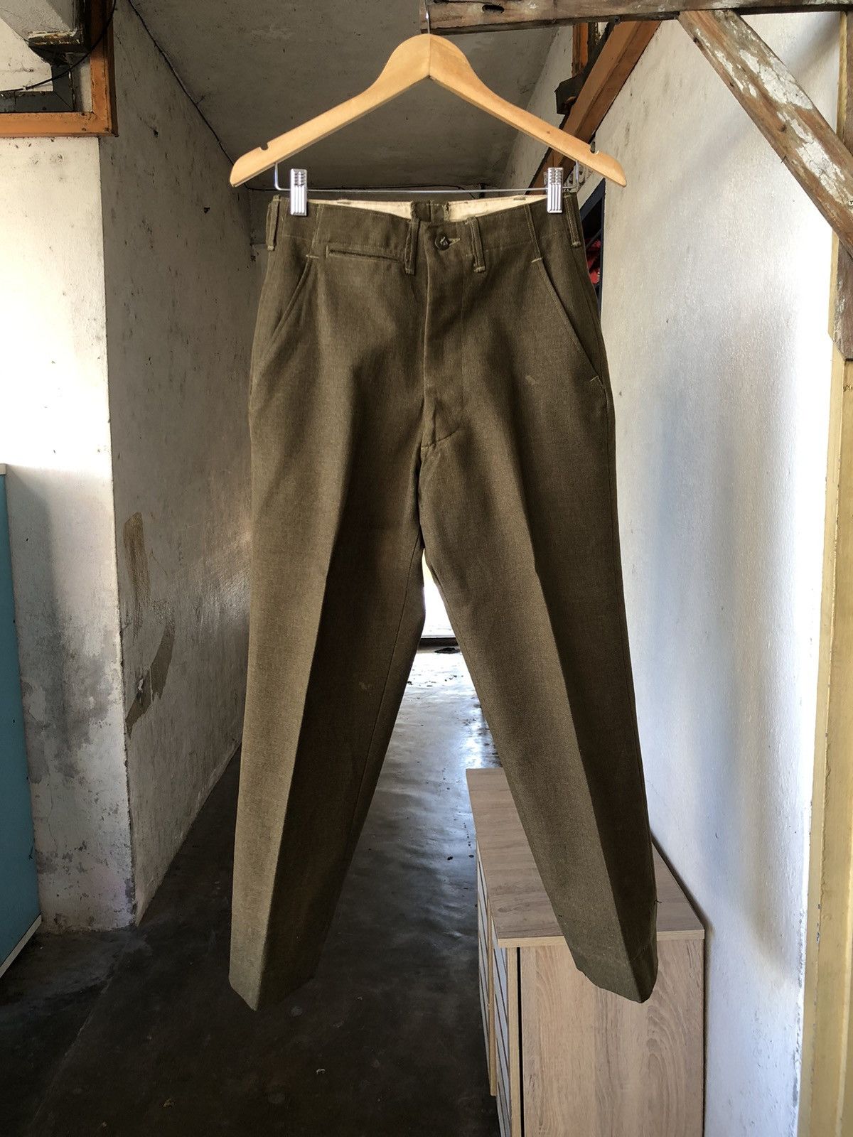 Vintage Rare❗️Vintage 40s Us Army 18oz Trousers Wool Pants Size US 26 / EU 42 - 14 Thumbnail