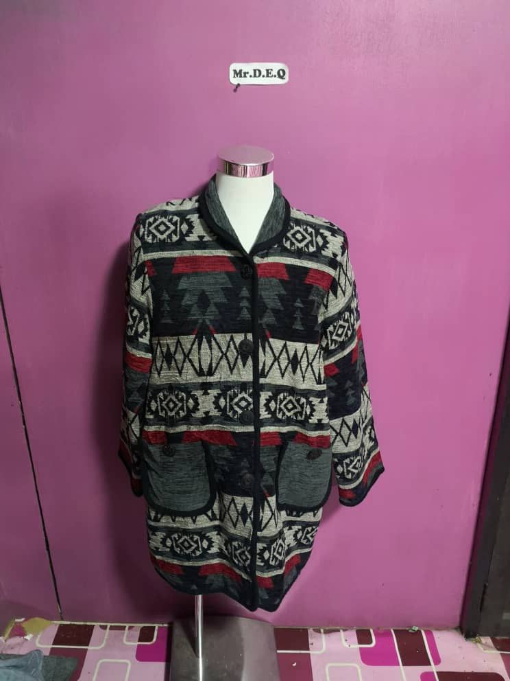 Japanese Brand ORANGE NIKORA MULTICALOUR SIZE L LONG JACKET WOOL NAVAJO Size US L / EU 52-54 / 3 - 1 Thumbnail