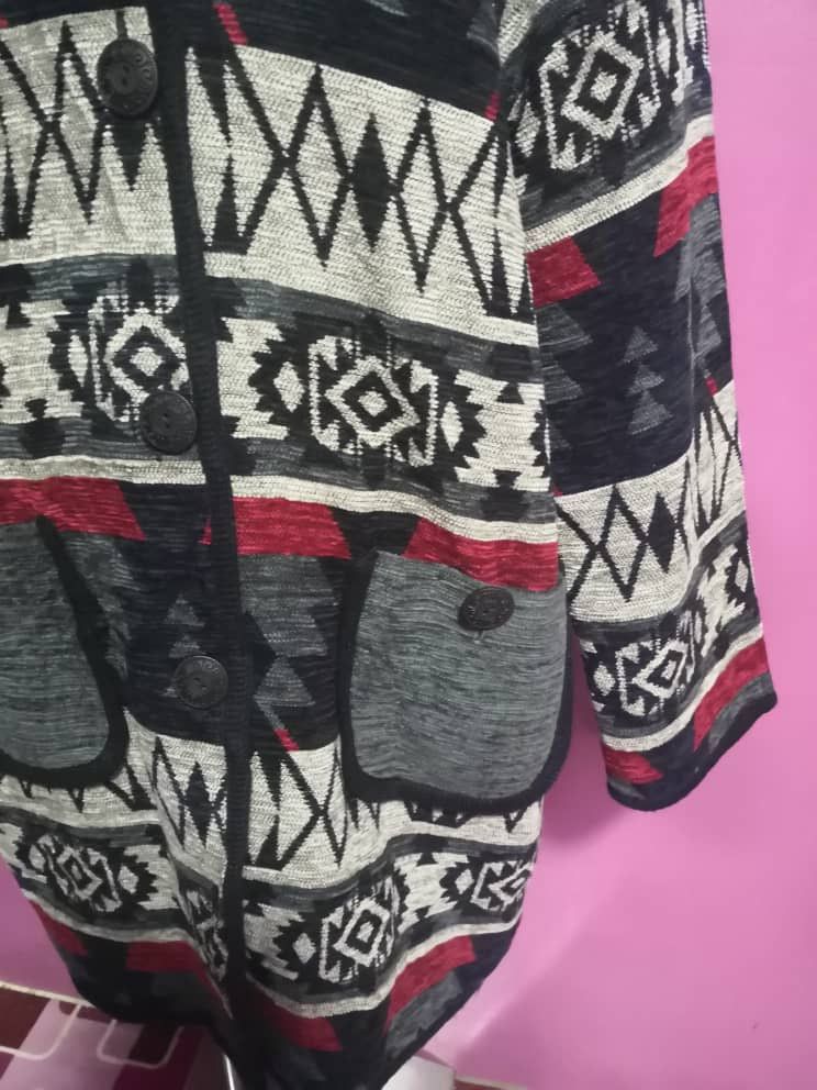 Japanese Brand ORANGE NIKORA MULTICALOUR SIZE L LONG JACKET WOOL NAVAJO Size US L / EU 52-54 / 3 - 4 Thumbnail