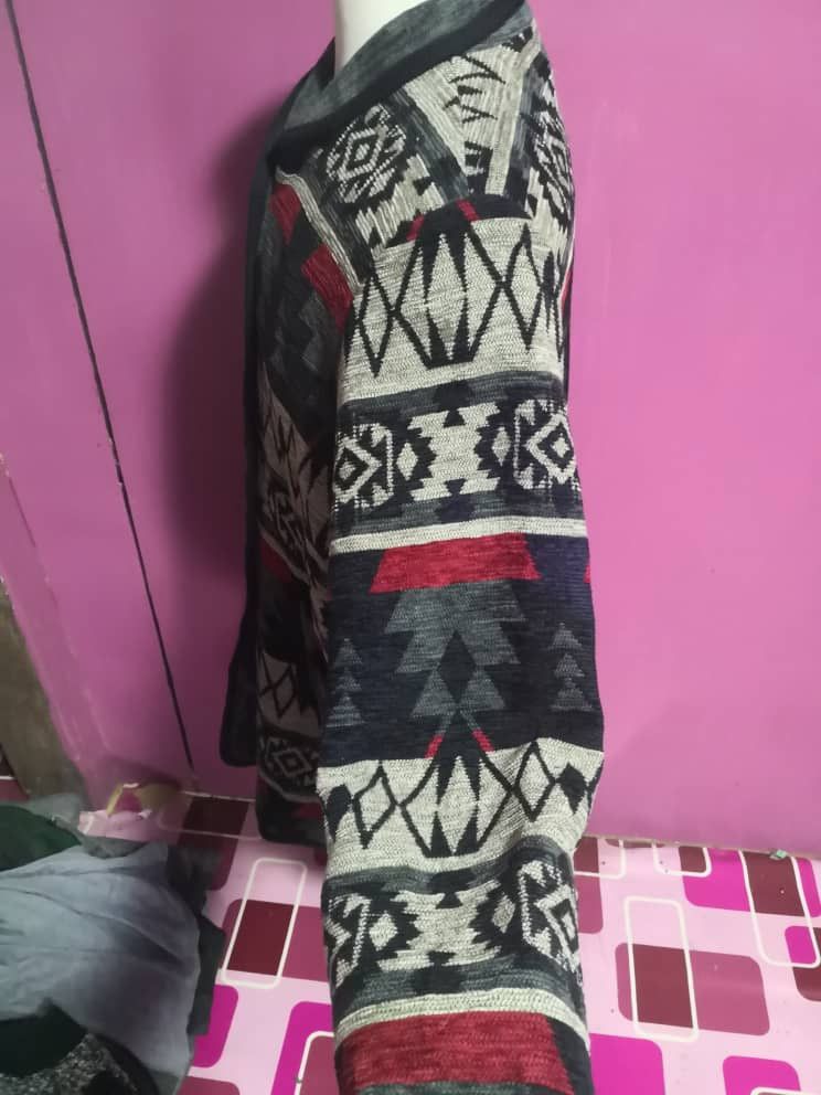 Japanese Brand ORANGE NIKORA MULTICALOUR SIZE L LONG JACKET WOOL NAVAJO Size US L / EU 52-54 / 3 - 7 Thumbnail