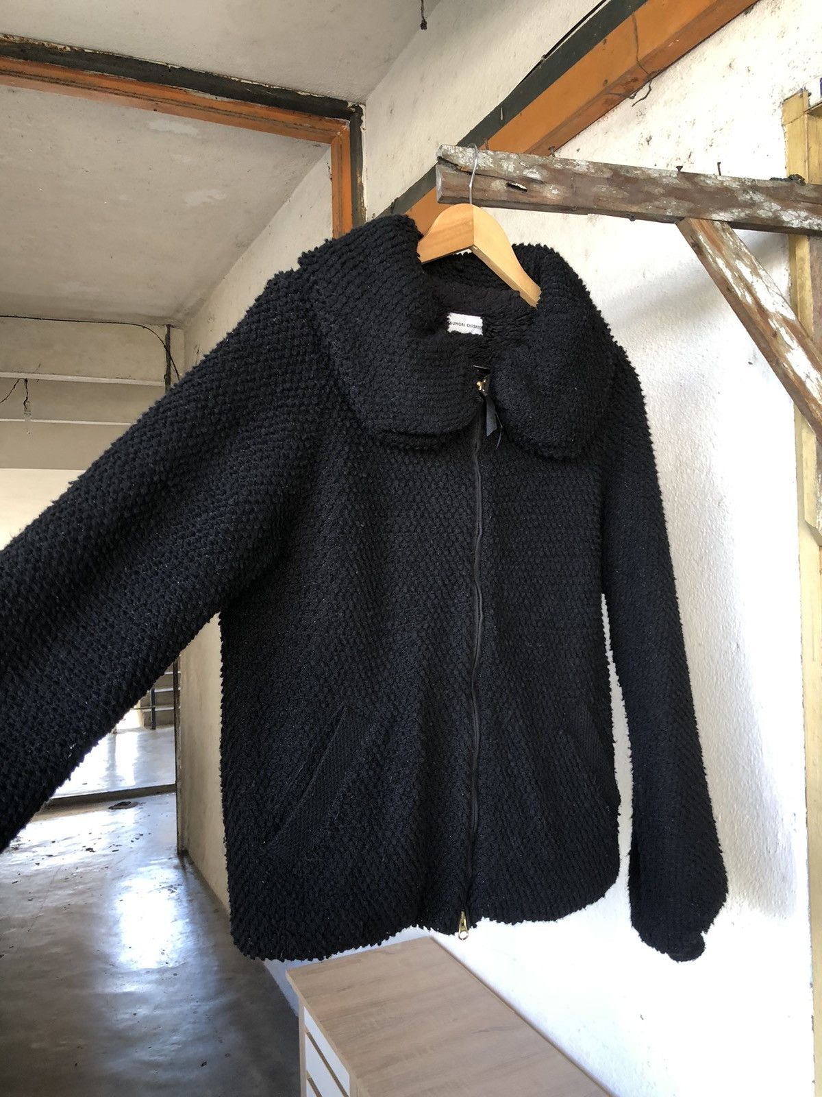 Issey Miyake Vintage Tsumori Chisato Black Boa Blouson Jackets Size L / US 10 / IT 46 - 9 Thumbnail