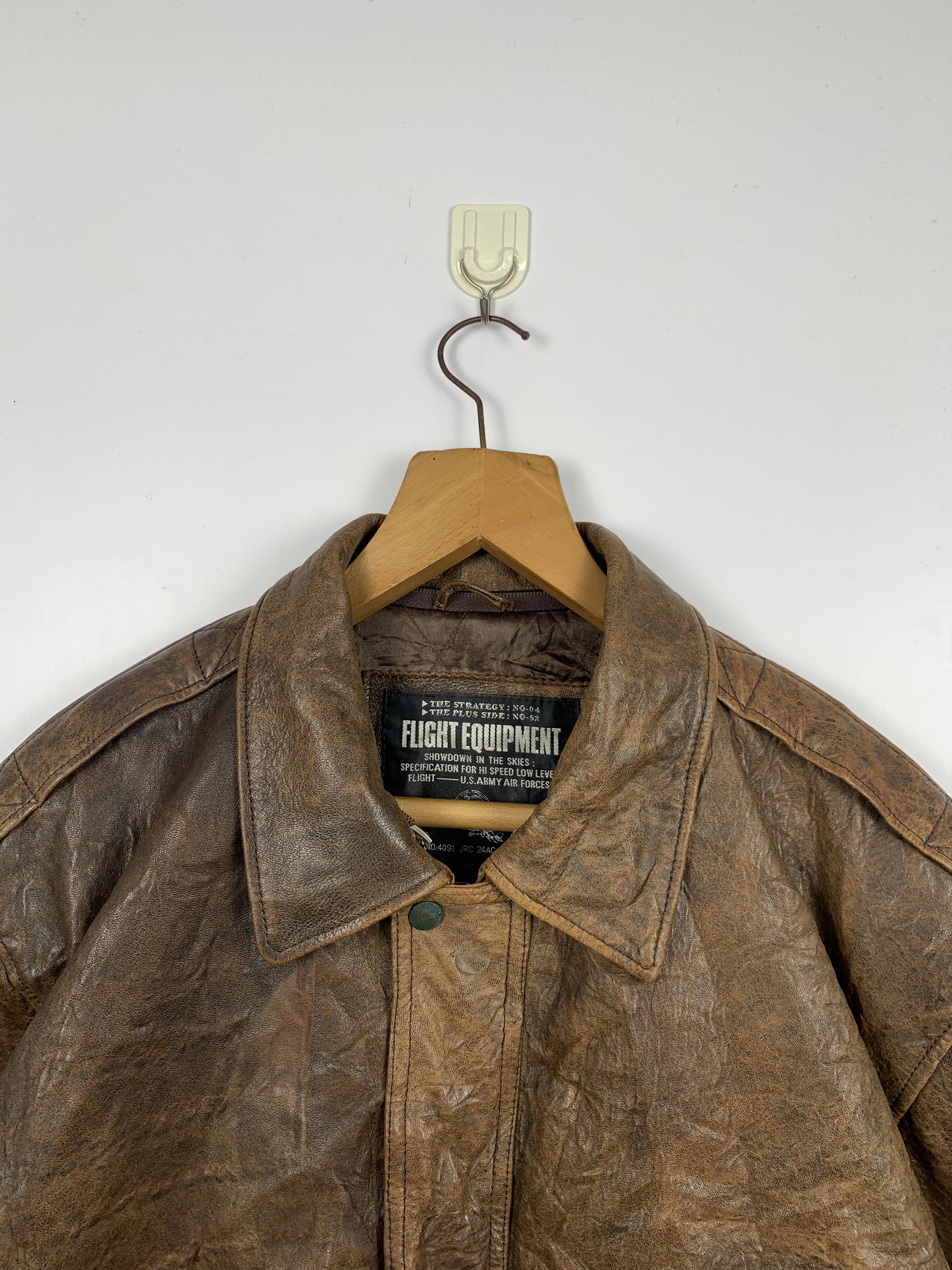 Vintage Vintage 80s The Jet Age Leather Bomber Flight Jacket J1173 Size US M / EU 48-50 / 2 - 2 Thumbnail