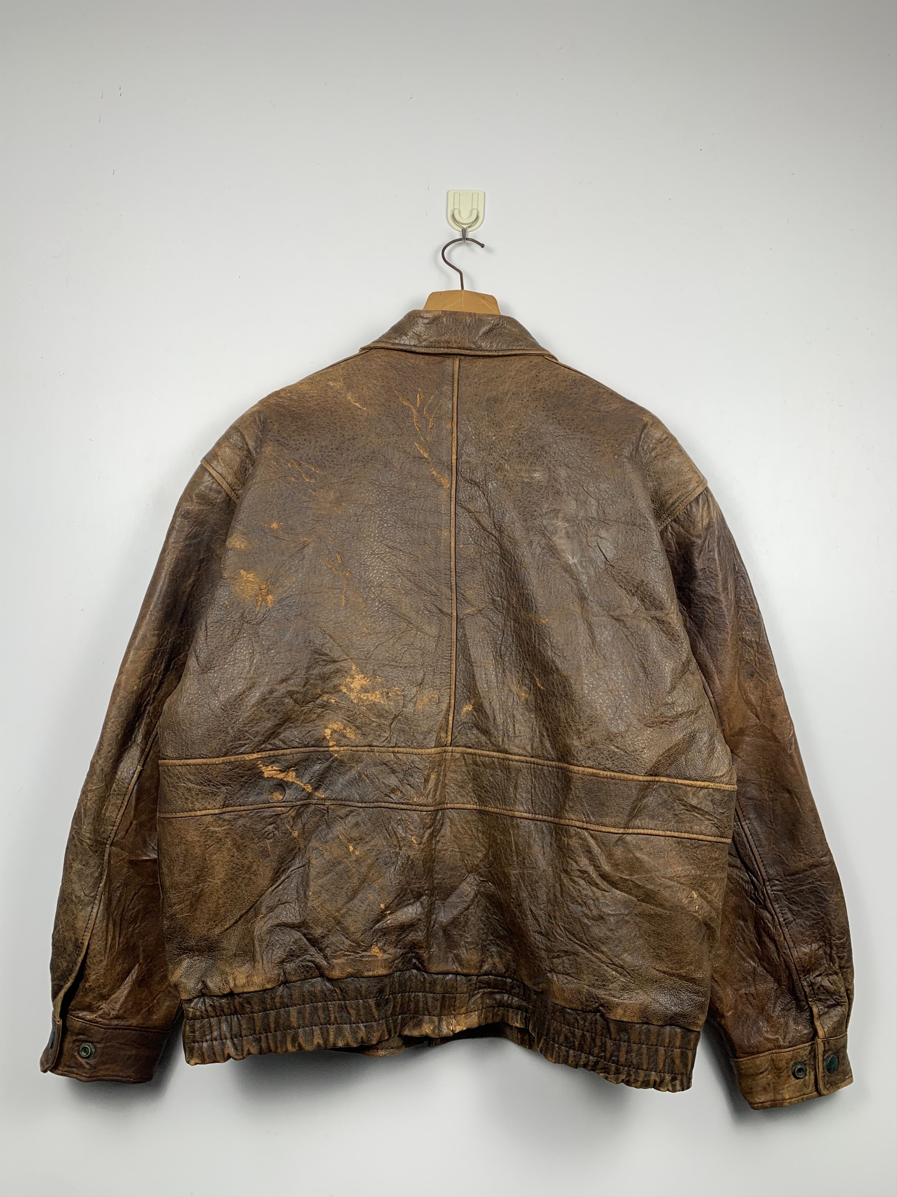 Vintage Vintage 80s The Jet Age Leather Bomber Flight Jacket J1173 Size US M / EU 48-50 / 2 - 3 Thumbnail