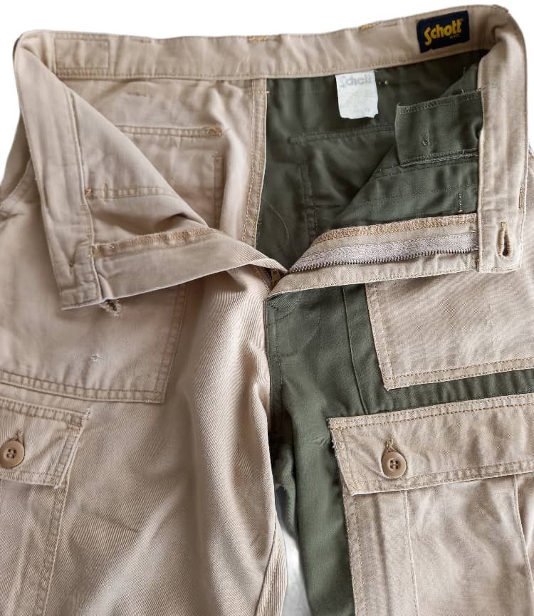 Schott × Vintage Rare!!Schott Reconstruct Patchwork Tactical Cargo Pants Size US 31 - 10 Thumbnail