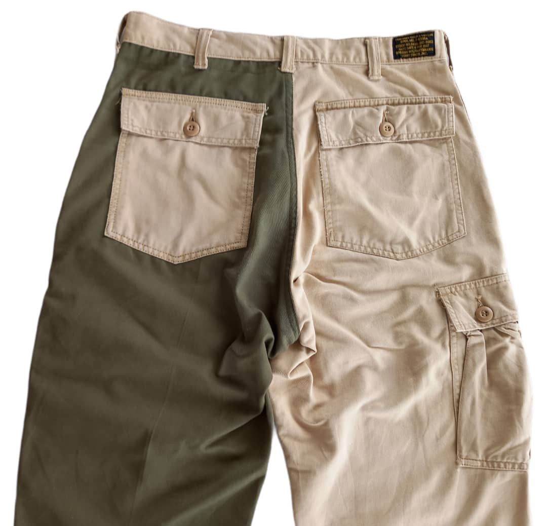 Schott × Vintage Rare!!Schott Reconstruct Patchwork Tactical Cargo Pants Size US 31 - 7 Thumbnail