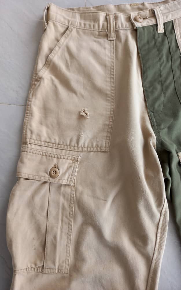 Schott × Vintage Rare!!Schott Reconstruct Patchwork Tactical Cargo Pants Size US 31 - 5 Thumbnail