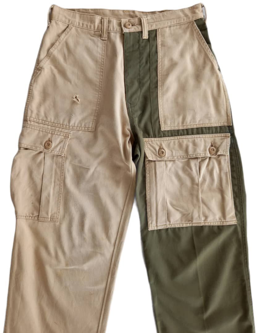 Schott × Vintage Rare!!Schott Reconstruct Patchwork Tactical Cargo Pants Size US 31 - 3 Thumbnail
