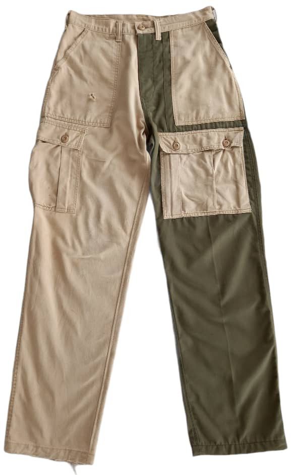 Schott × Vintage Rare!!Schott Reconstruct Patchwork Tactical Cargo Pants Size US 31 - 1 Thumbnail