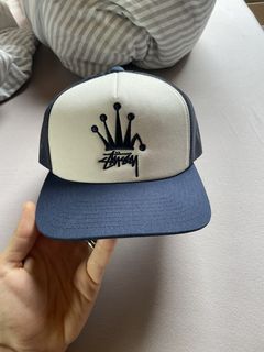 Stussy Navy Blue Stussy Crown Trucker Hat | Grailed