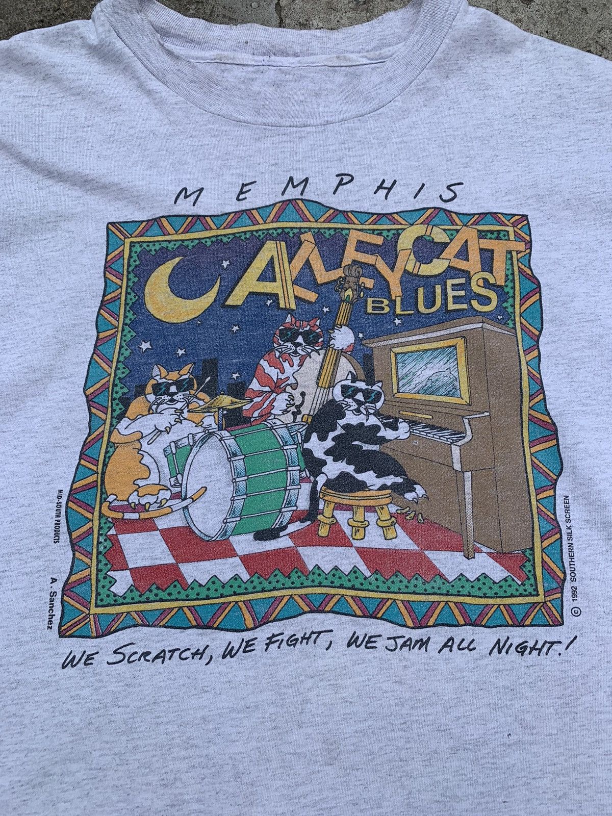 Band Tees Vintage 1992 Memphis Blues Festival Tee Size US XL / EU 56 / 4 - 6 Thumbnail