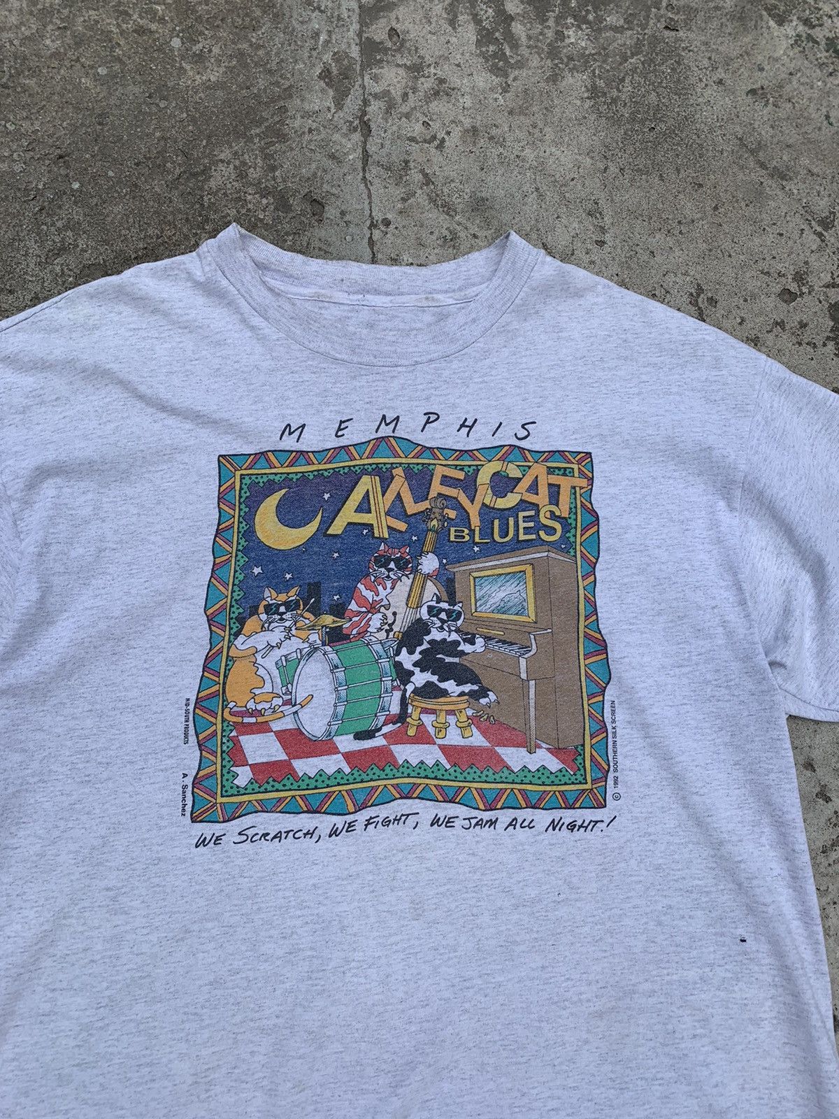 Band Tees Vintage 1992 Memphis Blues Festival Tee Size US XL / EU 56 / 4 - 2 Thumbnail