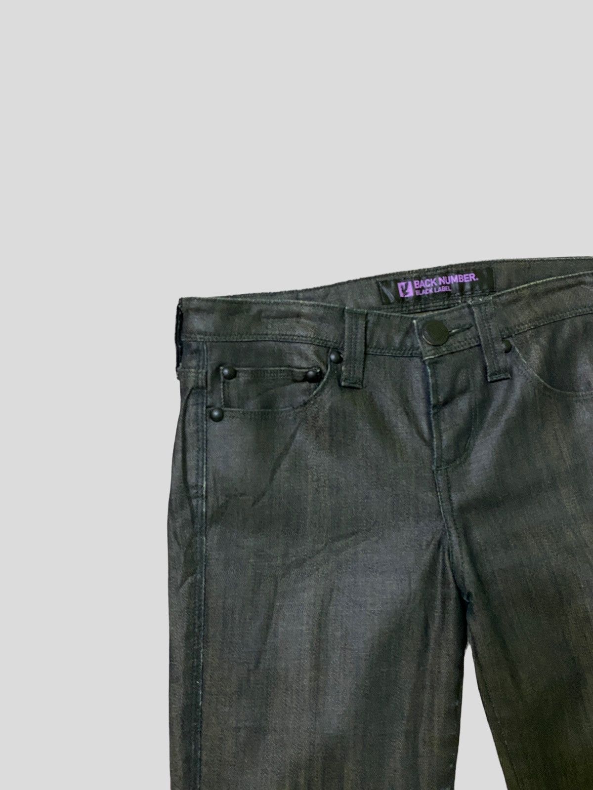 Japanese Brand × Vintage Waxed BACK NUMBER Skinny Low Rise Denim Size US 26 / EU 42 - 4 Thumbnail