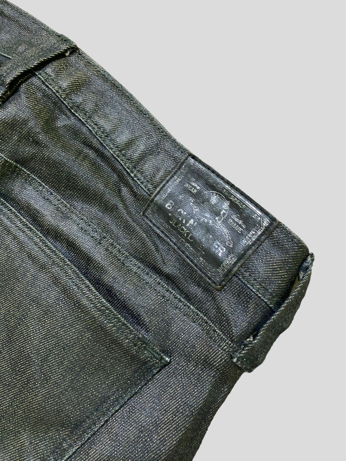 Japanese Brand × Vintage Waxed BACK NUMBER Skinny Low Rise Denim Size US 26 / EU 42 - 12 Thumbnail