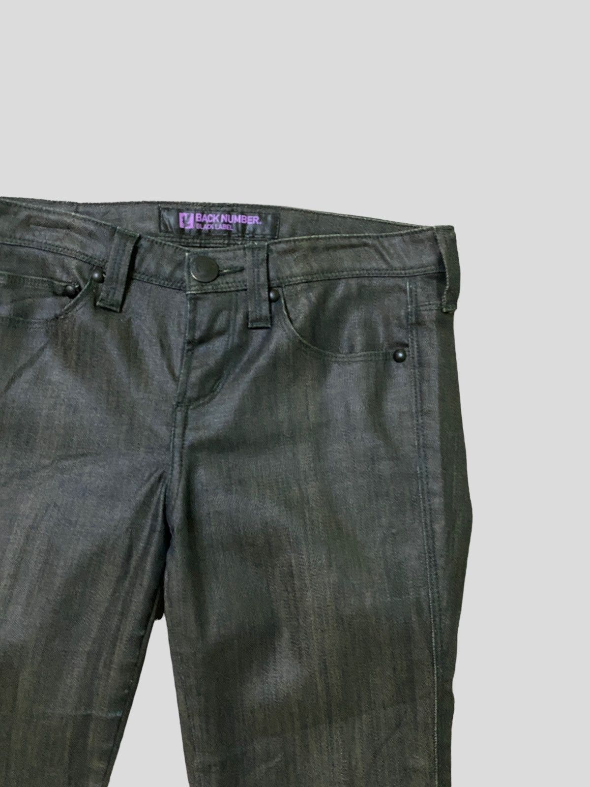 Japanese Brand × Vintage Waxed BACK NUMBER Skinny Low Rise Denim Size US 26 / EU 42 - 7 Thumbnail