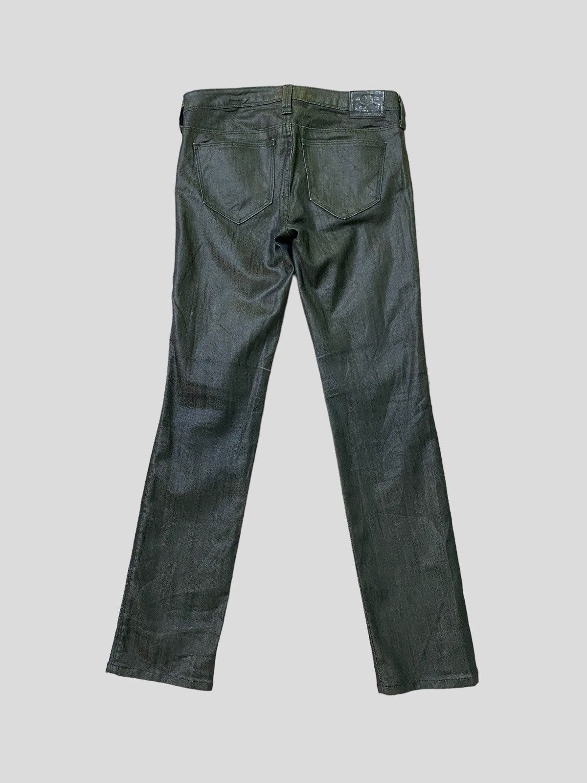 Japanese Brand × Vintage Waxed BACK NUMBER Skinny Low Rise Denim Size US 26 / EU 42 - 2 Thumbnail