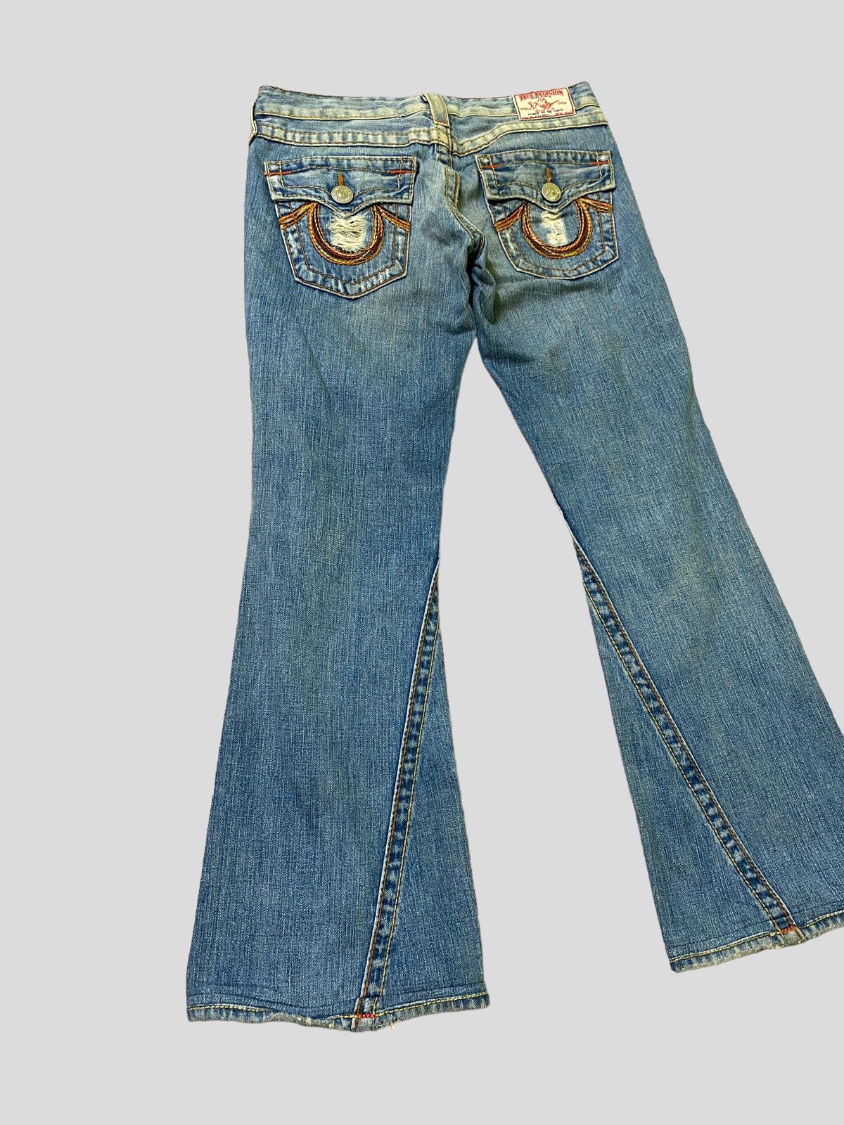 image of Flared True Religion Joey Big T Boot Cut Low Rise Denim in Black, Men's (Size 28)