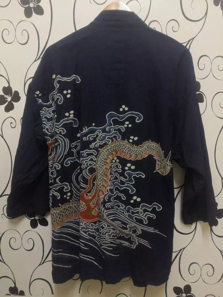 Japanese Brand 🔥RARE🔥Vintage Kimono Hanten Big Dragon Over Print Yakuza Size US M / EU 48-50 / 2 - 2 Thumbnail