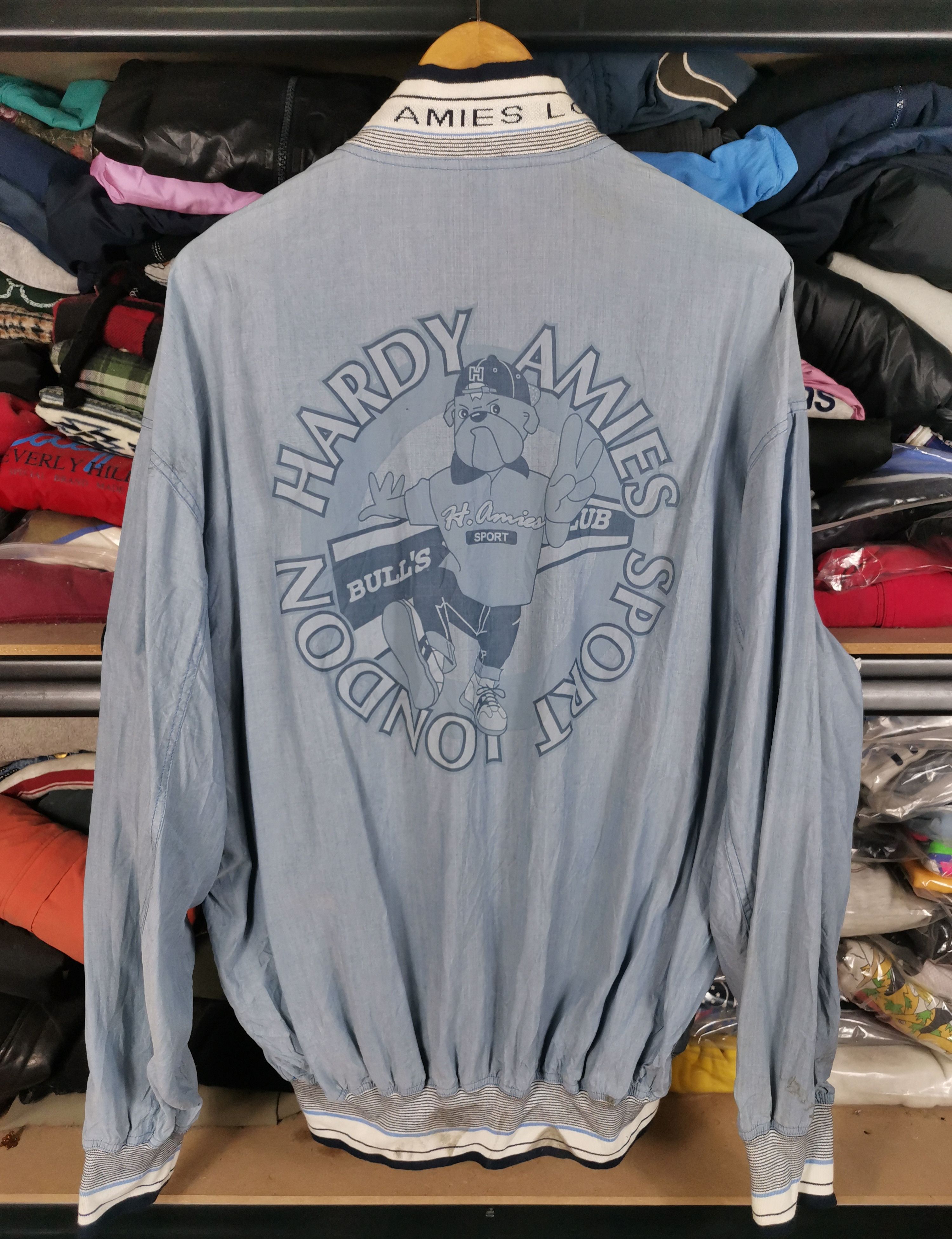 image of Archival Clothing x Hardy Amies Vintage Hardy Amies Bomber Jacket in Light Blue, Men's (Size 2XL)