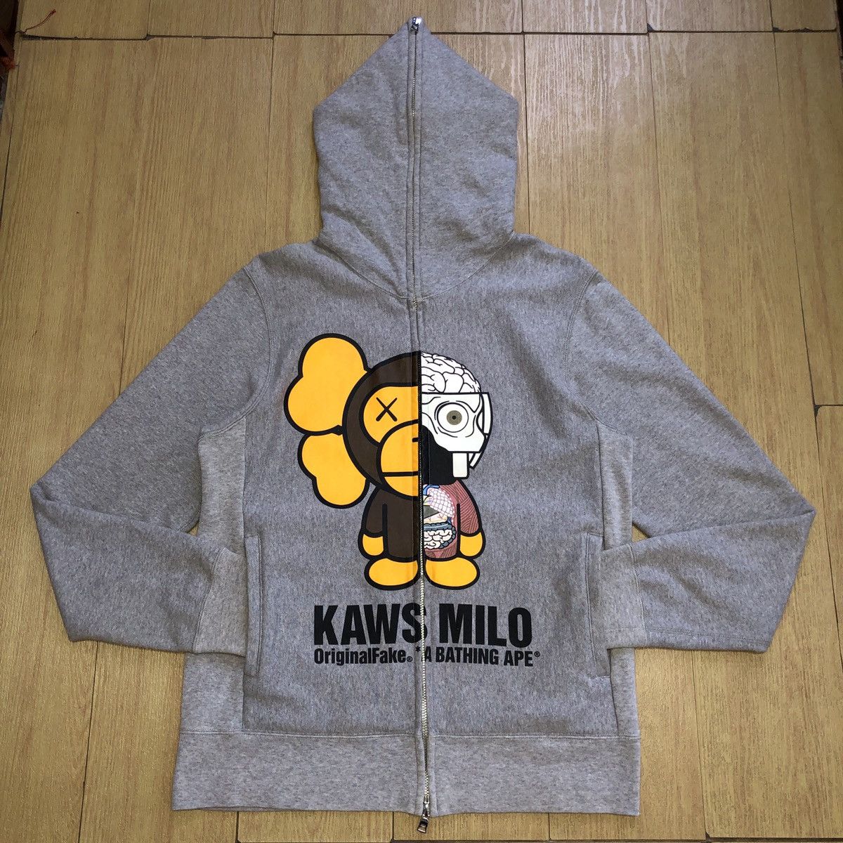 Bape x Original Fake Kaws Milo Full Zip Hoodie