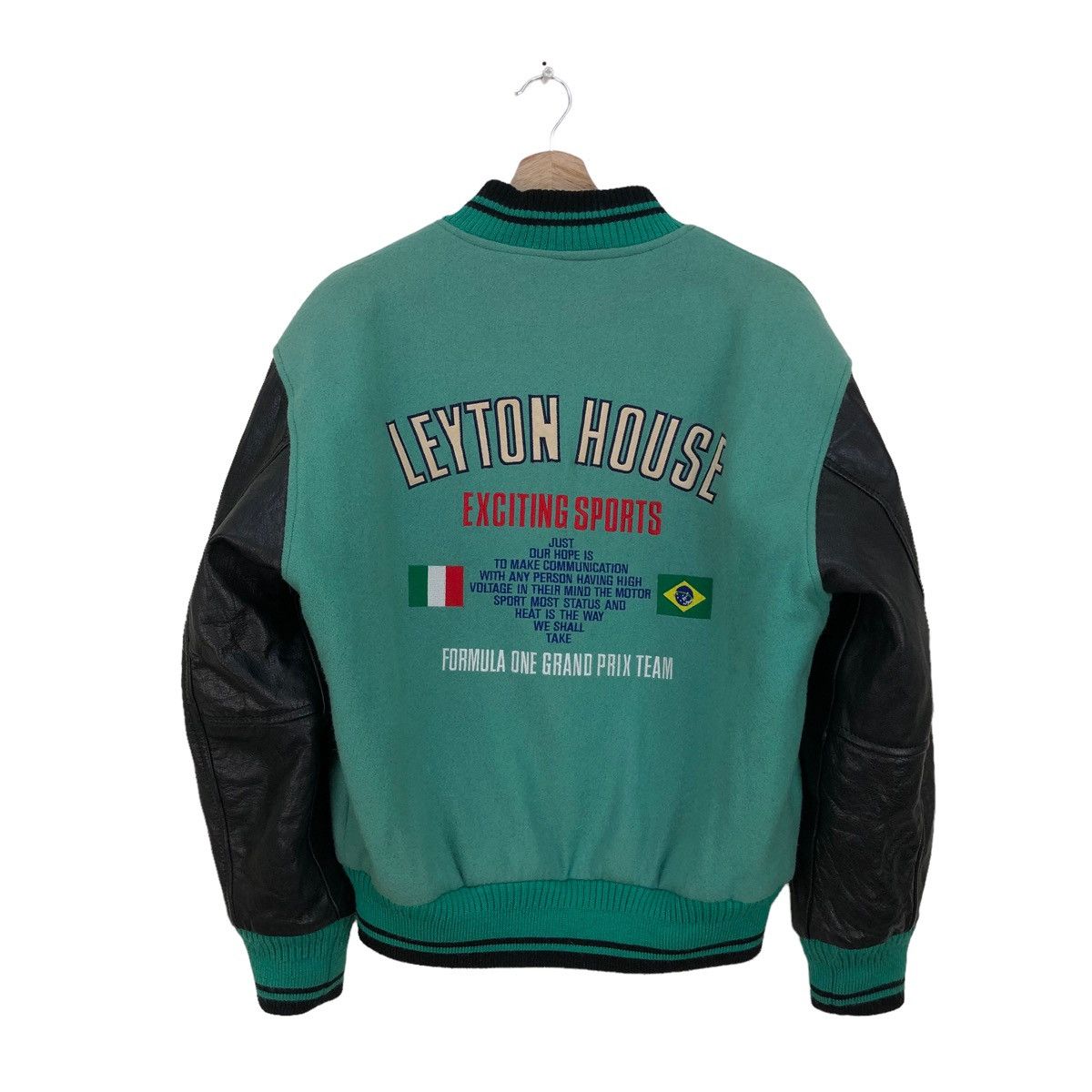 Formula 1 🔥Vtg Varsity Leyton House Granprix F1 Letterman Jacket Size US M / EU 48-50 / 2 - 2 Thumbnail