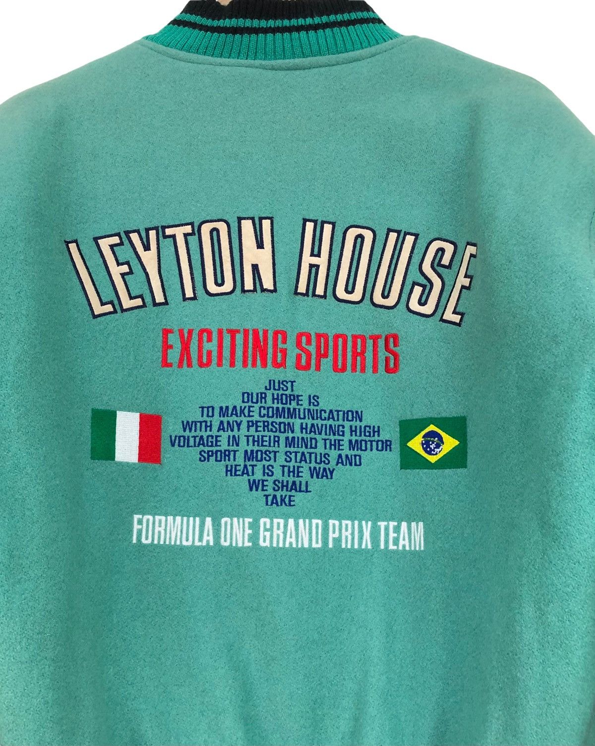 Formula 1 🔥Vtg Varsity Leyton House Granprix F1 Letterman Jacket Size US M / EU 48-50 / 2 - 7 Thumbnail