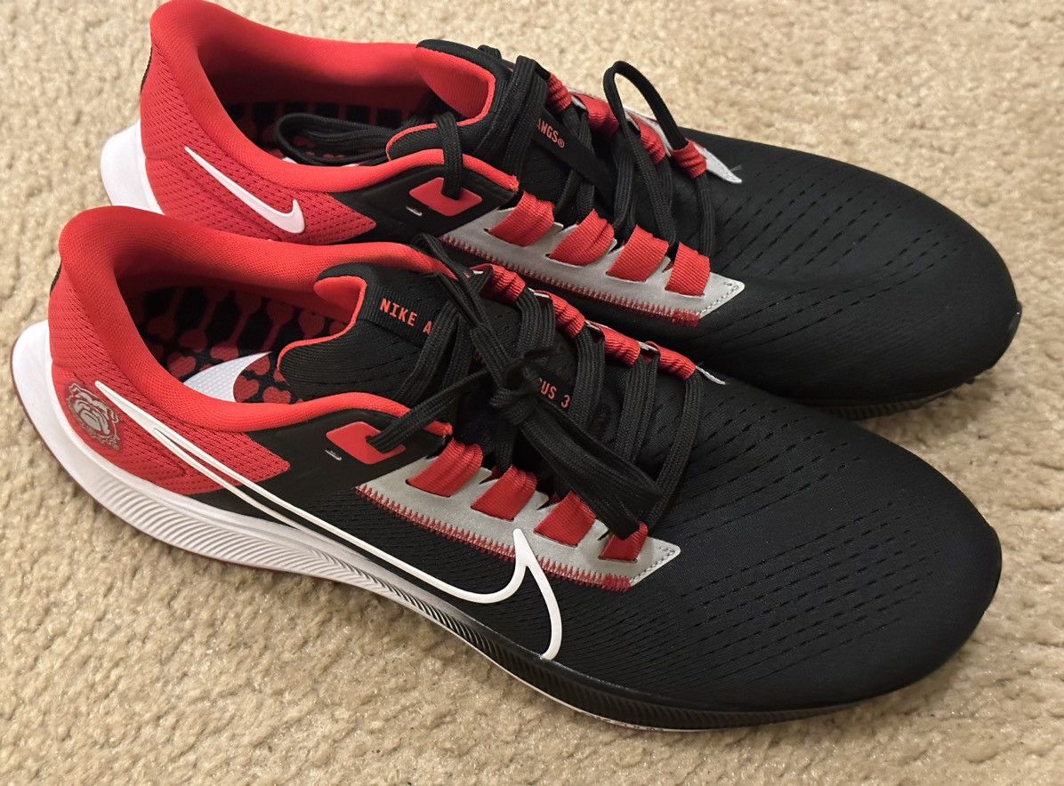 unisex nike black georgia bulldogs zoom pegasus 38 running shoe
