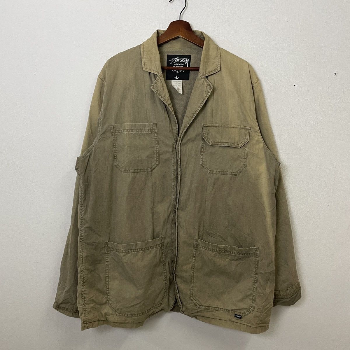 image of Vintage Stussy Gear Long Faded Jacket in Brown, Men's (Size XL)