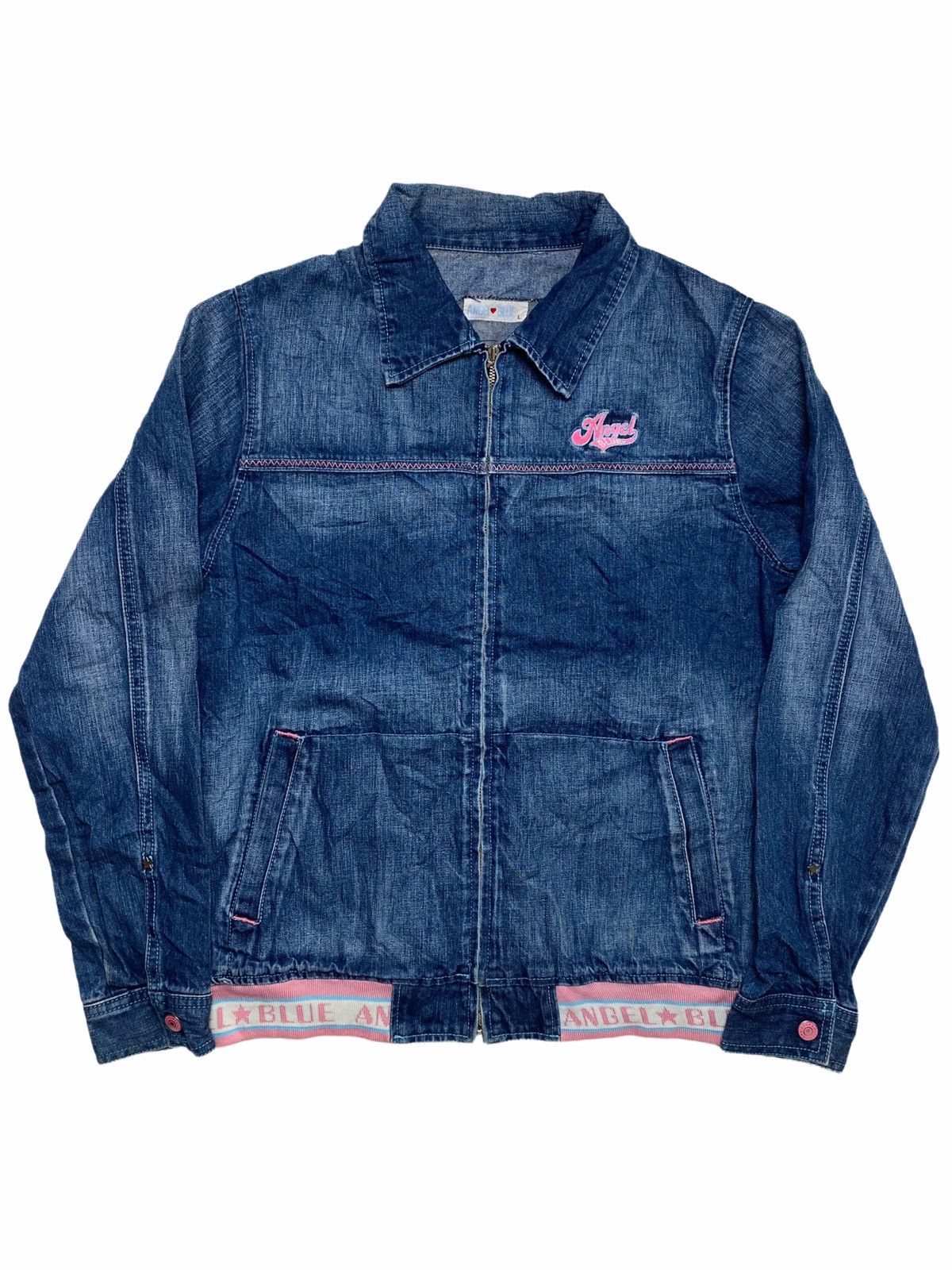 Japanese Brand 1990s Angel Blue - Washed Denim Work Jacket Size US M / EU 48-50 / 2 - 3 Thumbnail