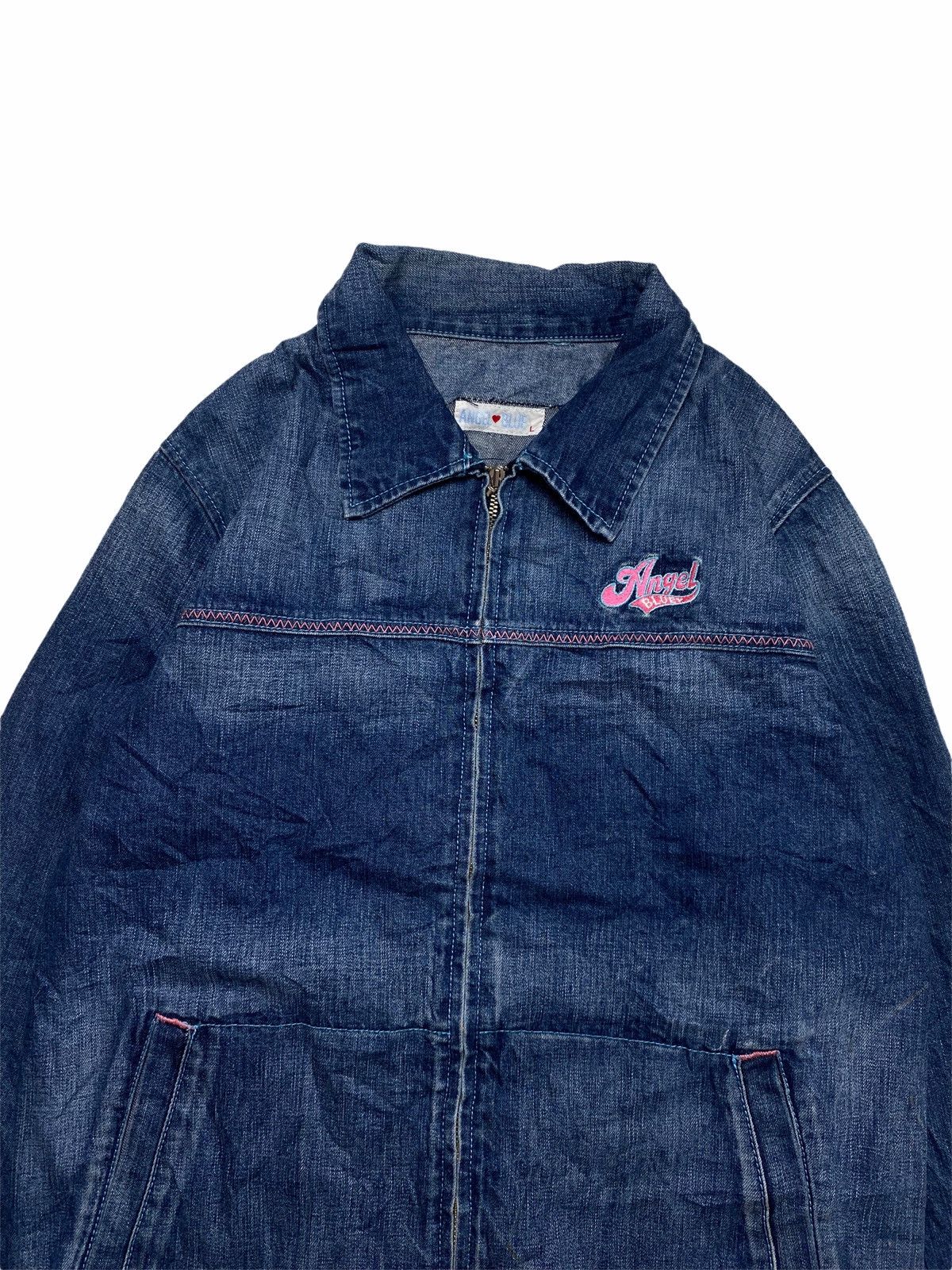 Japanese Brand 1990s Angel Blue - Washed Denim Work Jacket Size US M / EU 48-50 / 2 - 5 Thumbnail