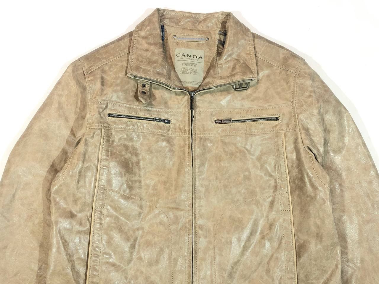 Genuine Leather × Vintage Canda Leather Jacket Vintage Size US XL / EU 56 / 4 - 4 Thumbnail