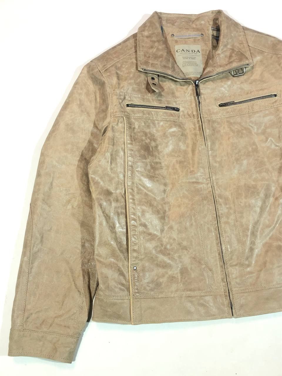 Genuine Leather × Vintage Canda Leather Jacket Vintage Size US XL / EU 56 / 4 - 3 Thumbnail