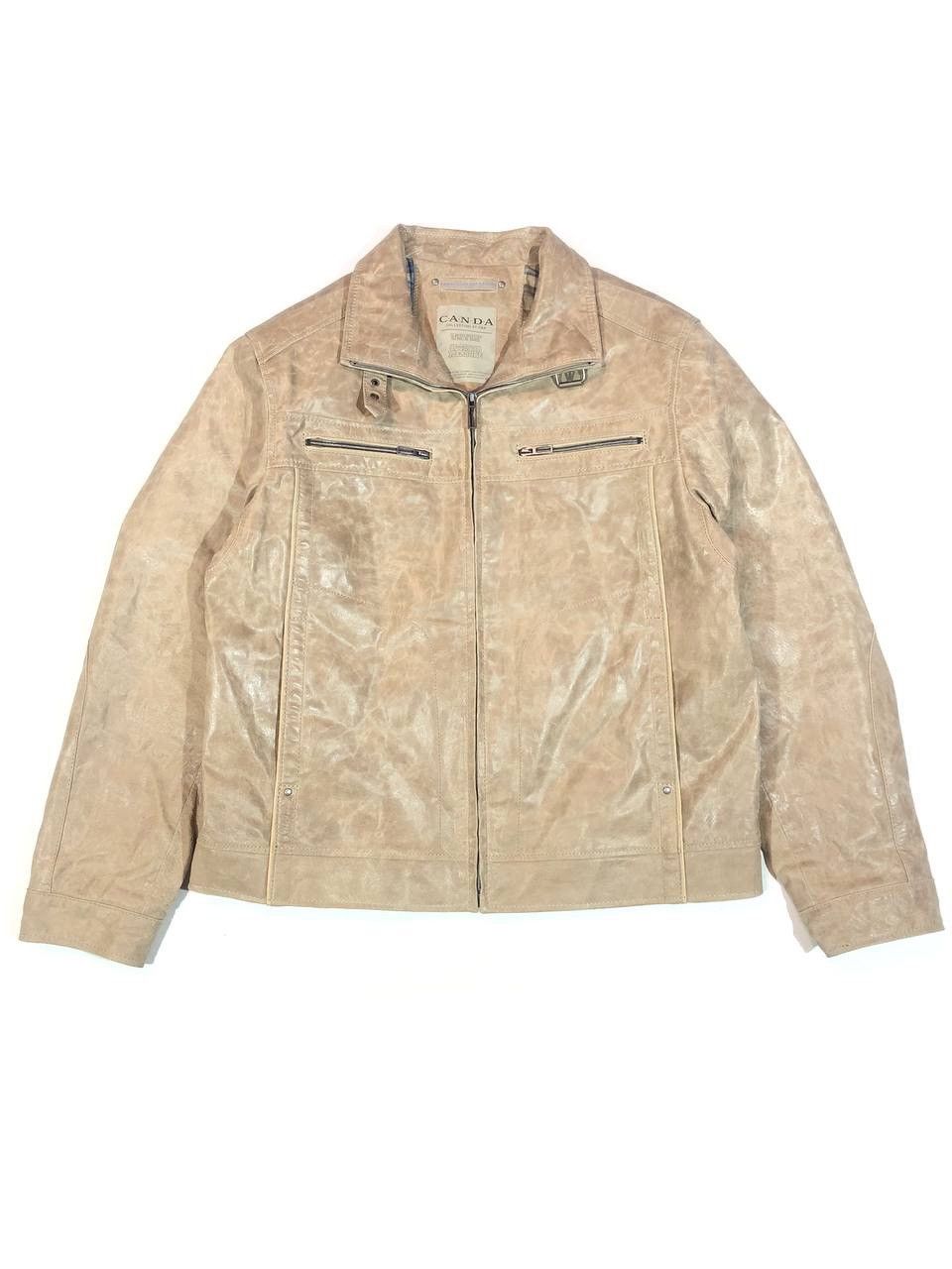 Genuine Leather × Vintage Canda Leather Jacket Vintage Size US XL / EU 56 / 4 - 1 Thumbnail