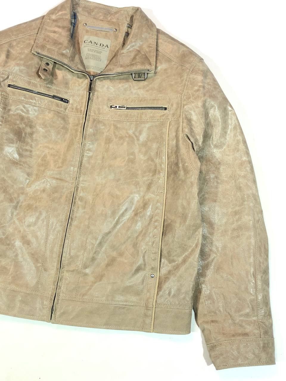 Genuine Leather × Vintage Canda Leather Jacket Vintage Size US XL / EU 56 / 4 - 2 Thumbnail